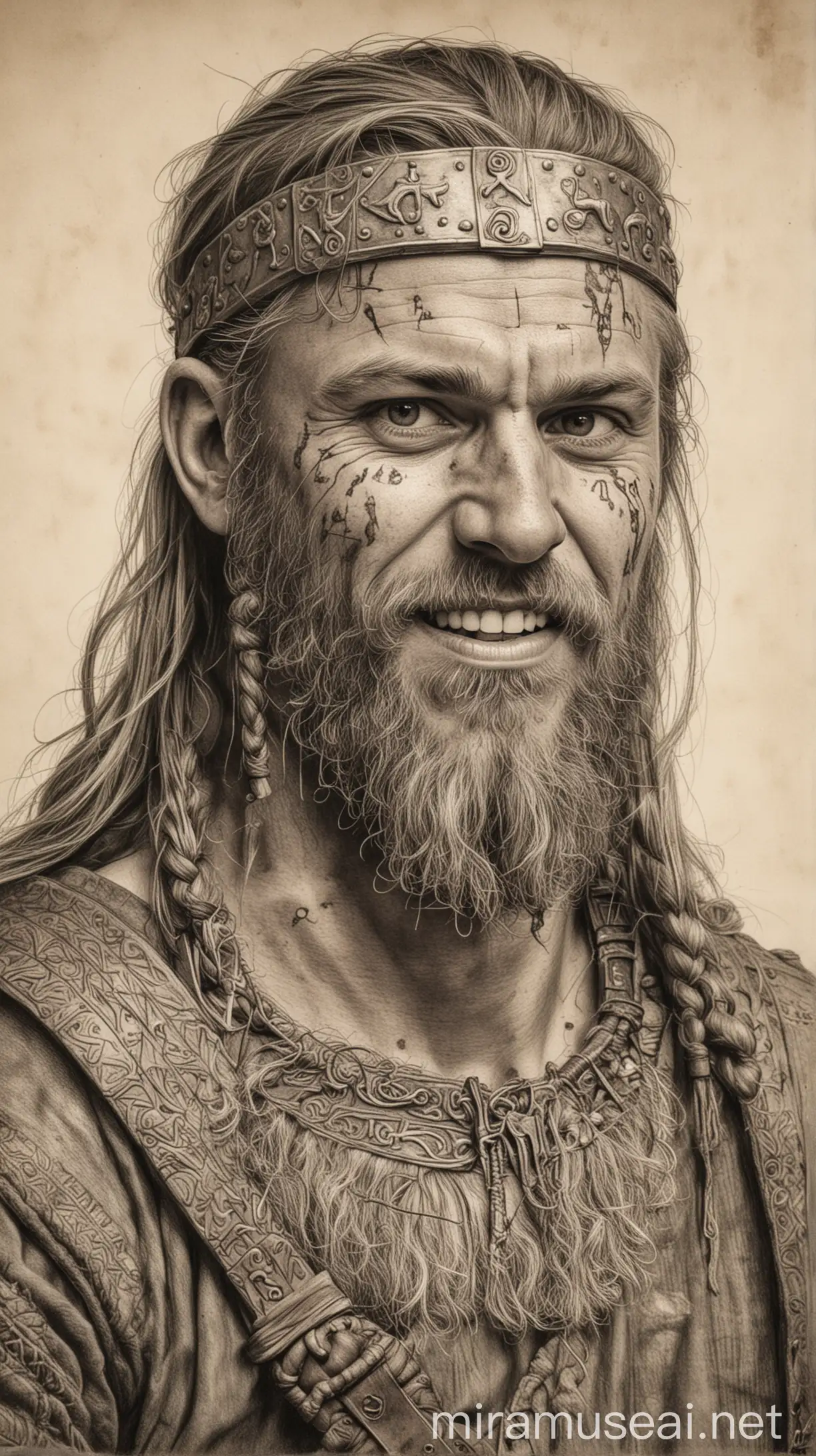 Viking Merchant Guild Member with Marked Teeth Illustration