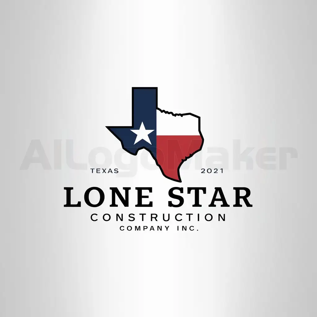 LOGO-Design-for-Lone-Star-Construction-Company-Inc-Texas-State-Flag-in-Lone-Star-Emblem-with-Western-Theme
