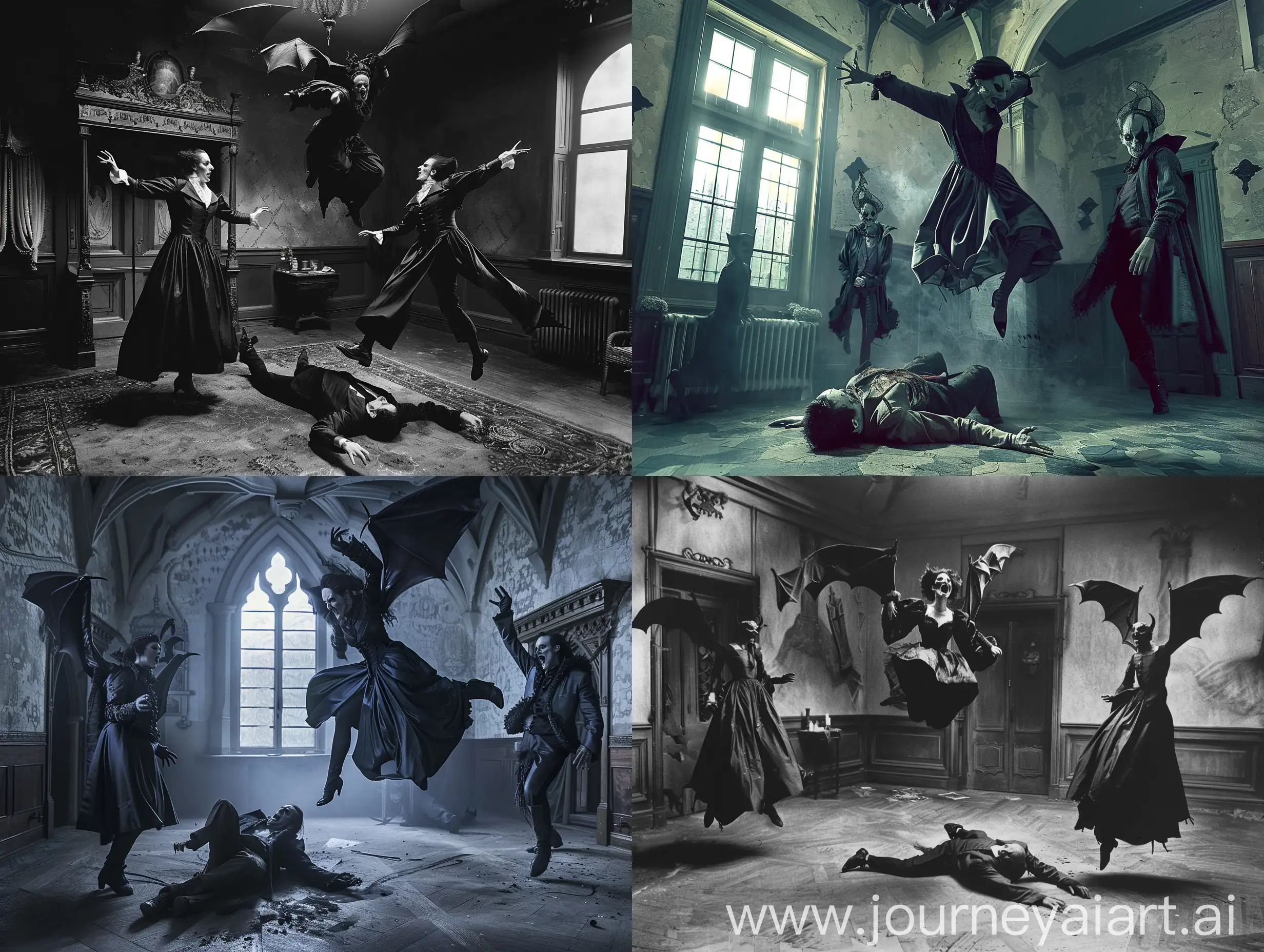 Fantasy-Horror-Scene-Lady-Dracula-Attacking-with-Demons