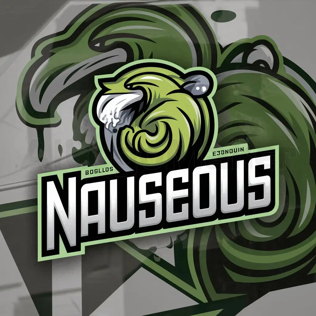 a logo design,with the text "Nauseous", main symbol:Vomit,complex,be used in Others industry,clear background
