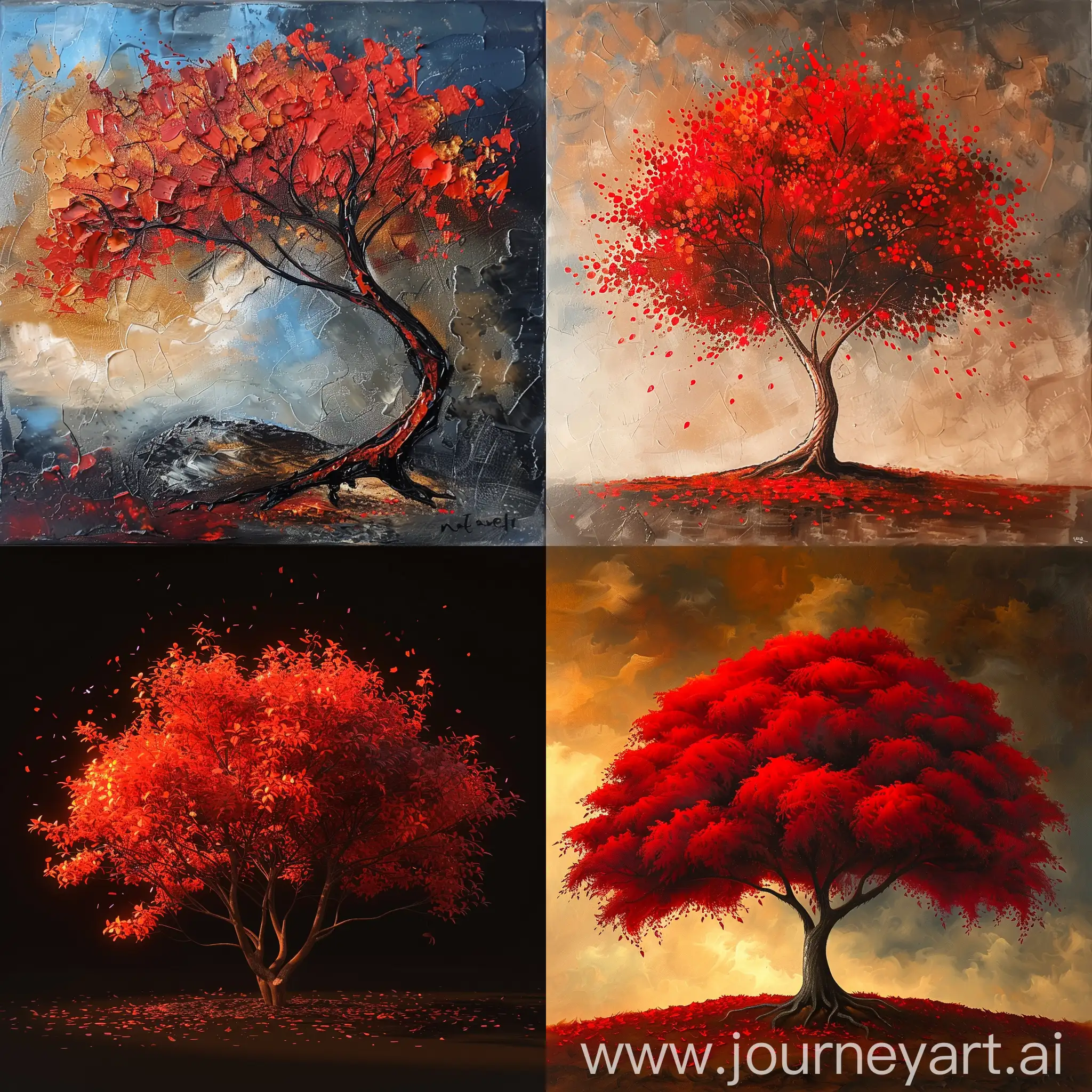 Vibrant-Red-Tree-with-Flaming-Leaves-in-Autumnal-Splendor