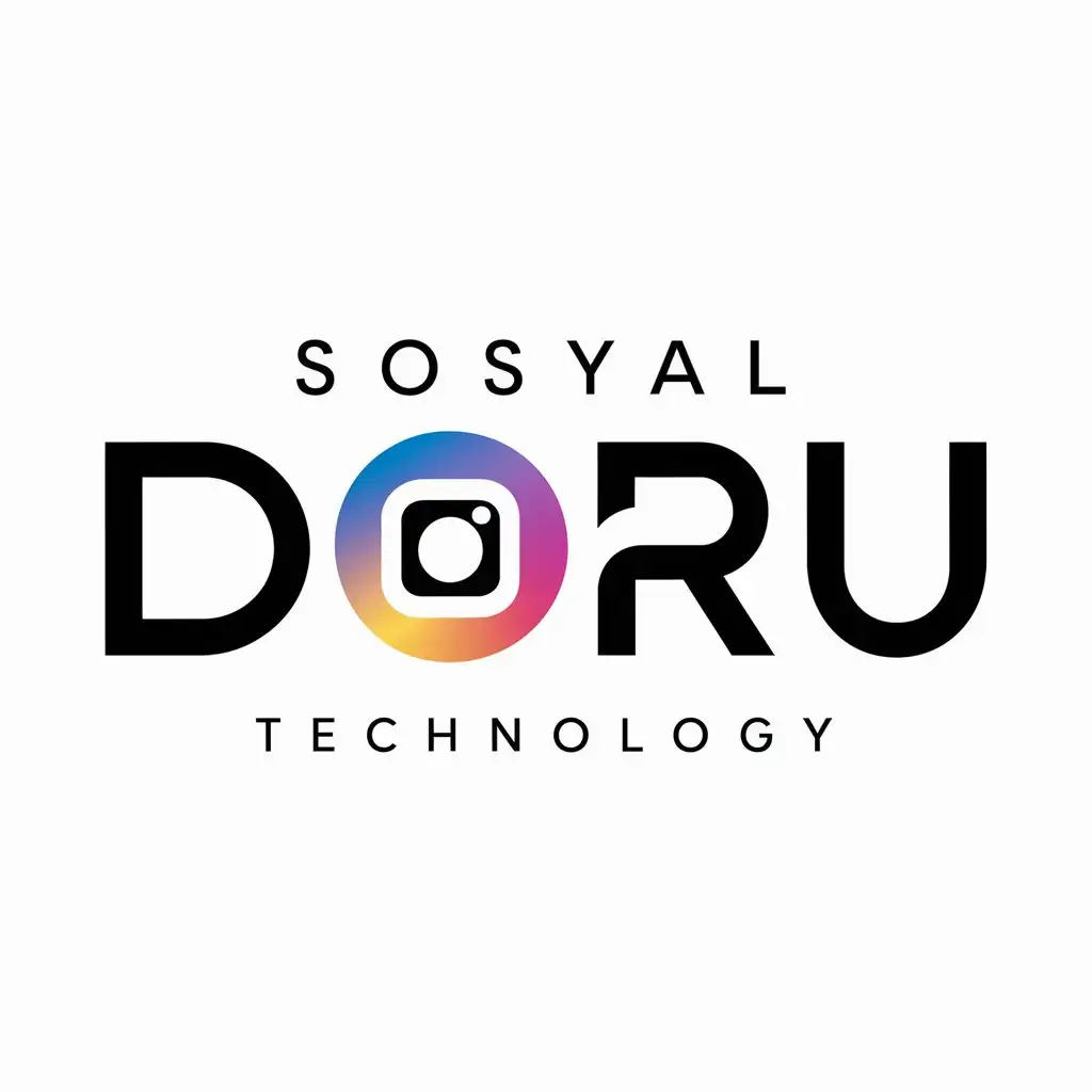 a logo design,with the text "SOSYAL DURU", main symbol:ir logo that sells followers on instagram is judged by the name of duru,Moderate,be used in Technology industry,clear background