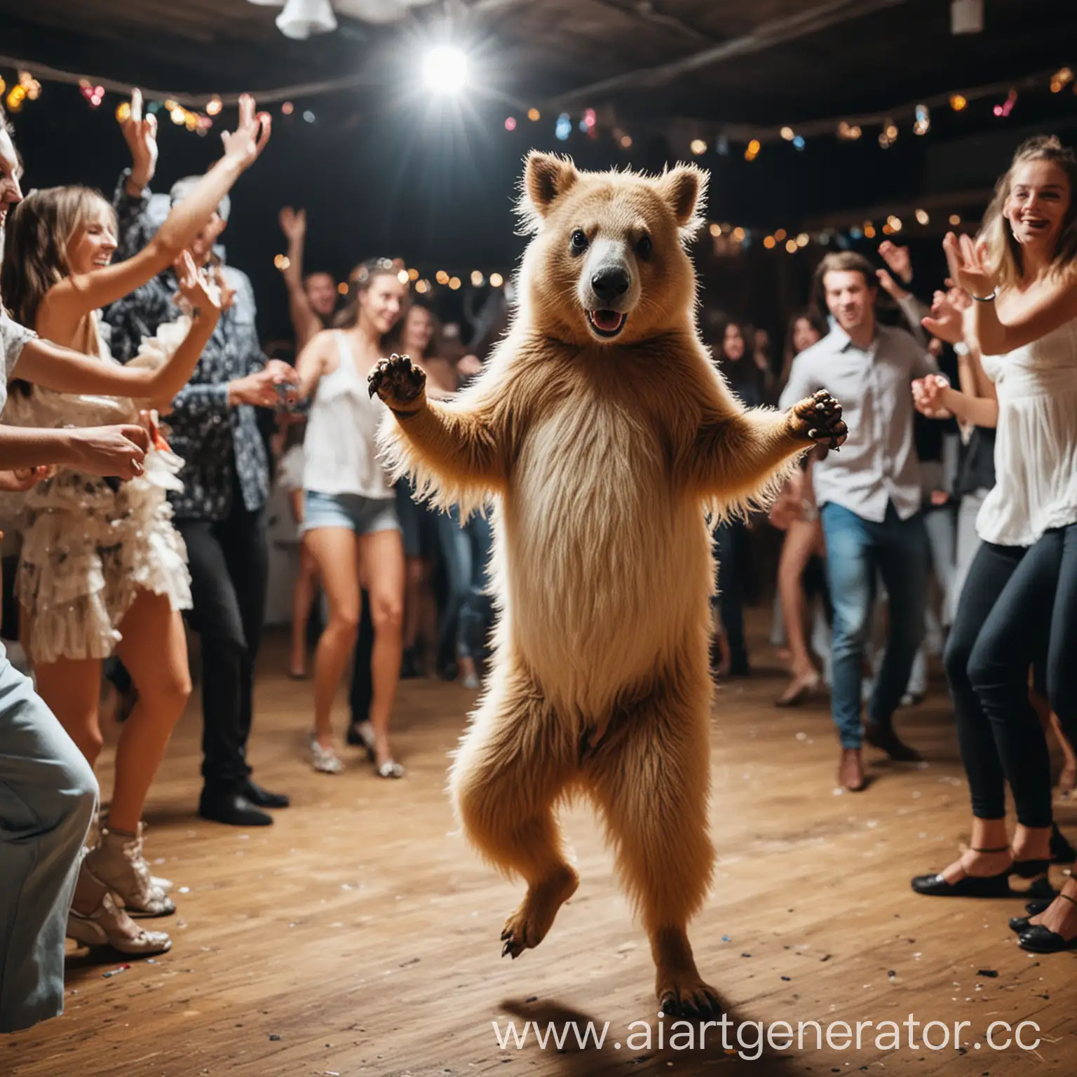 танцующее животное на вечеринке