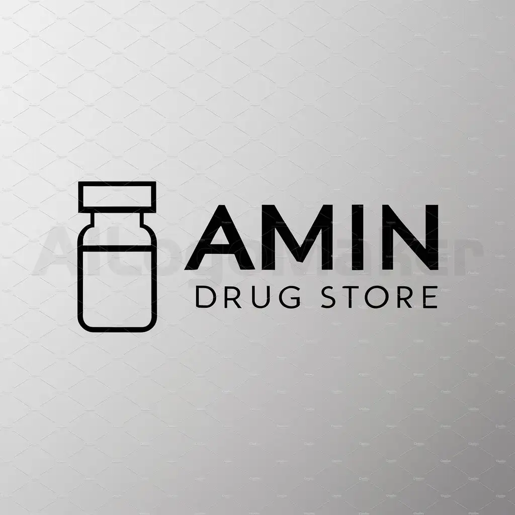 a logo design,with the text "Amin Drug Store", main symbol:Drug,Moderate,be used in Medical Dental industry,clear background
