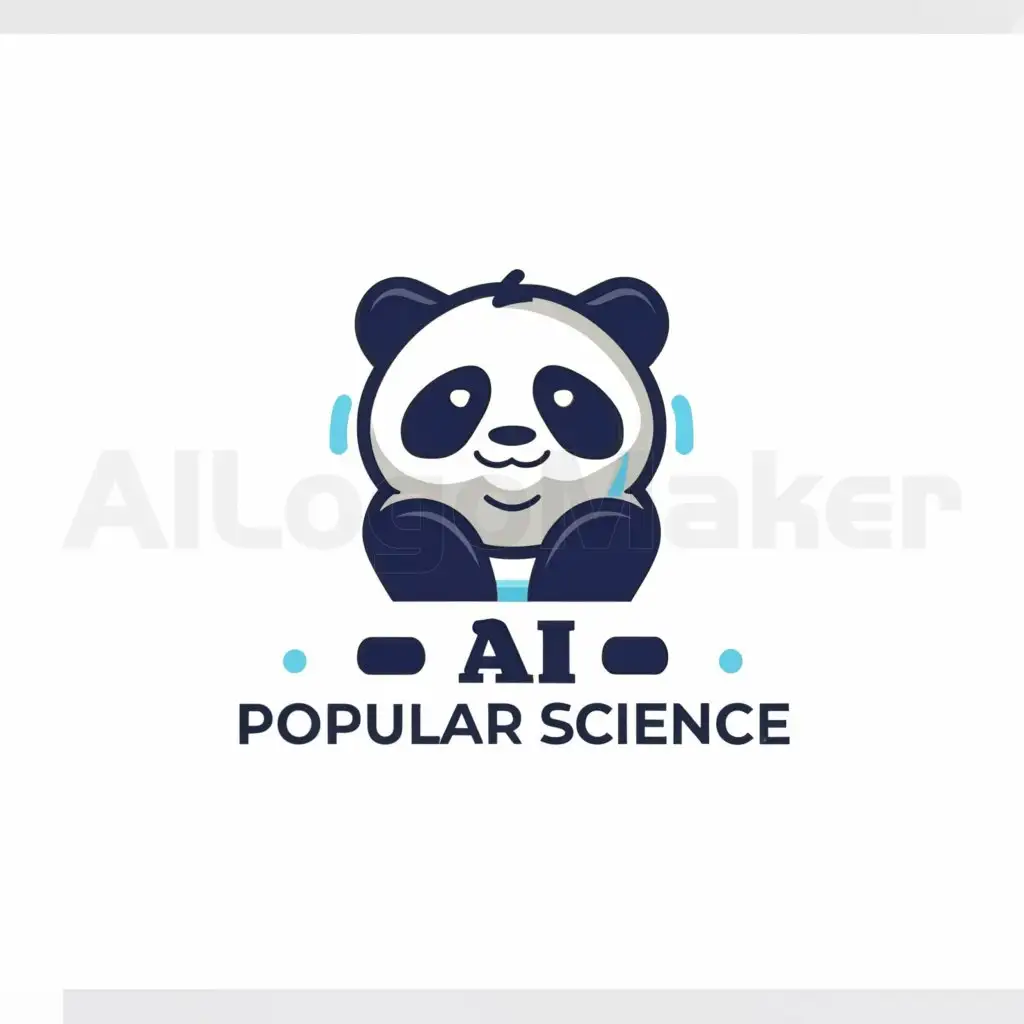 a logo design,with the text "AI Popular Science", main symbol:Panda,Moderate,be used in Internet industry,clear background