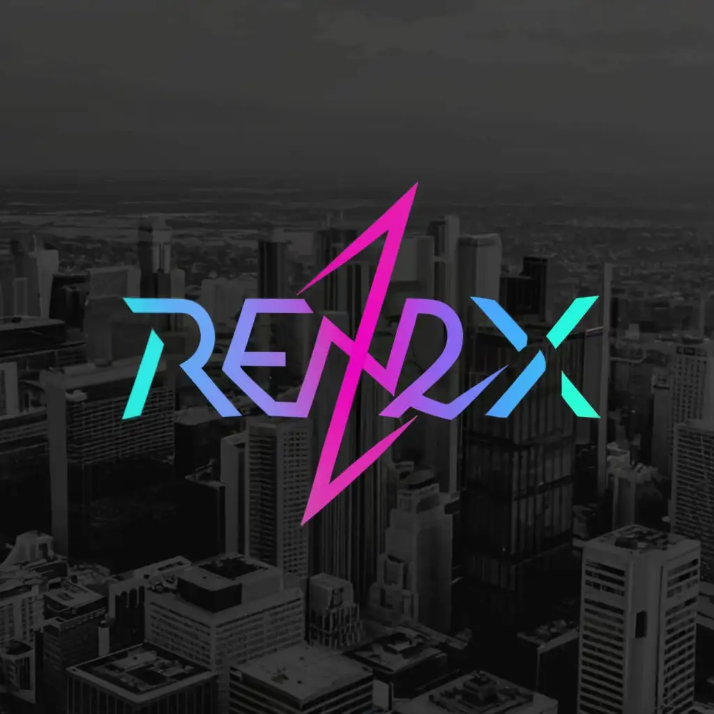 a logo design,with the text "RendiX", main symbol:lightning,complex,be used in dances industry,clear background