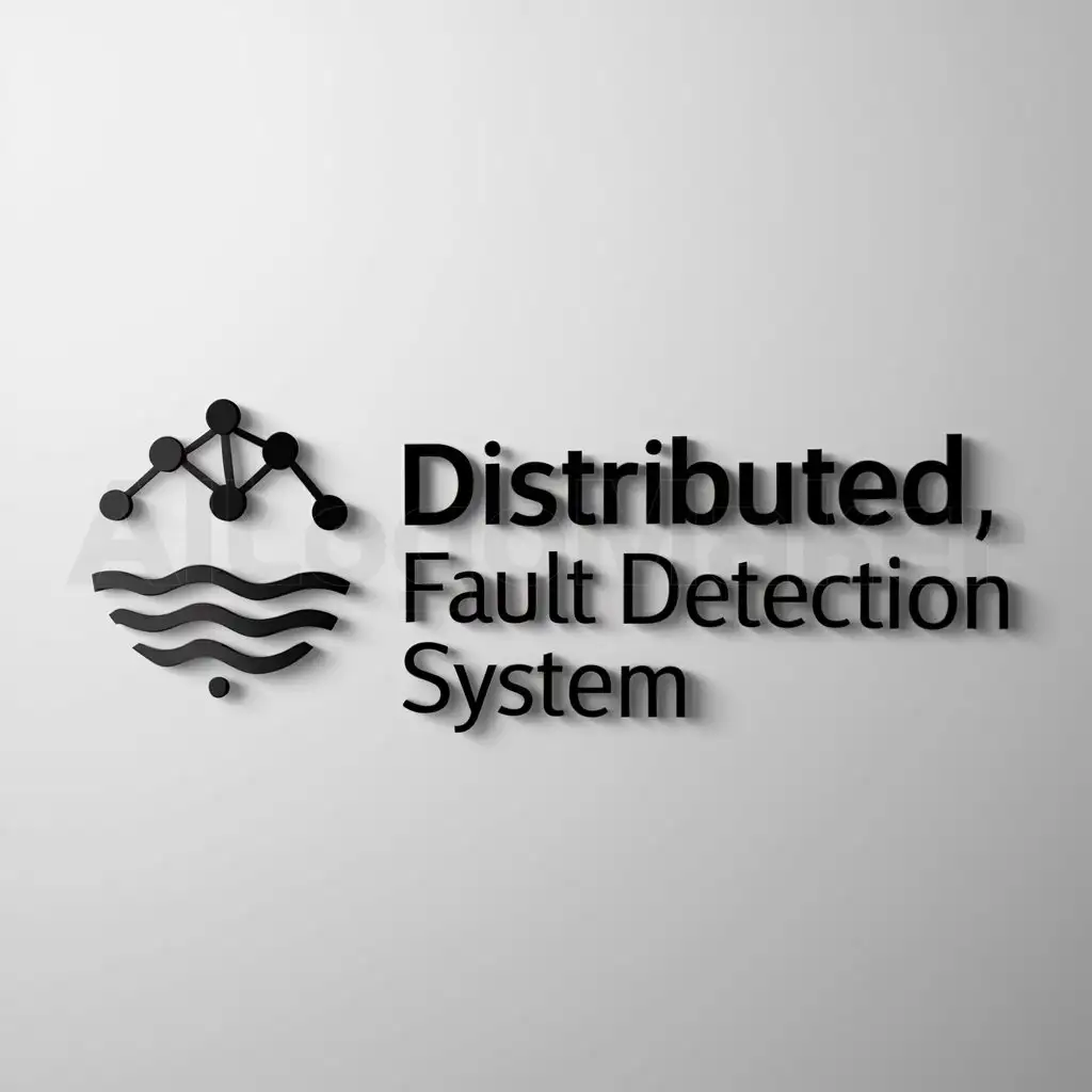 a logo design,with the text "distributed, fault detection system", main symbol:distributed, fault detection system,Moderate,be used in Technology industry,clear background