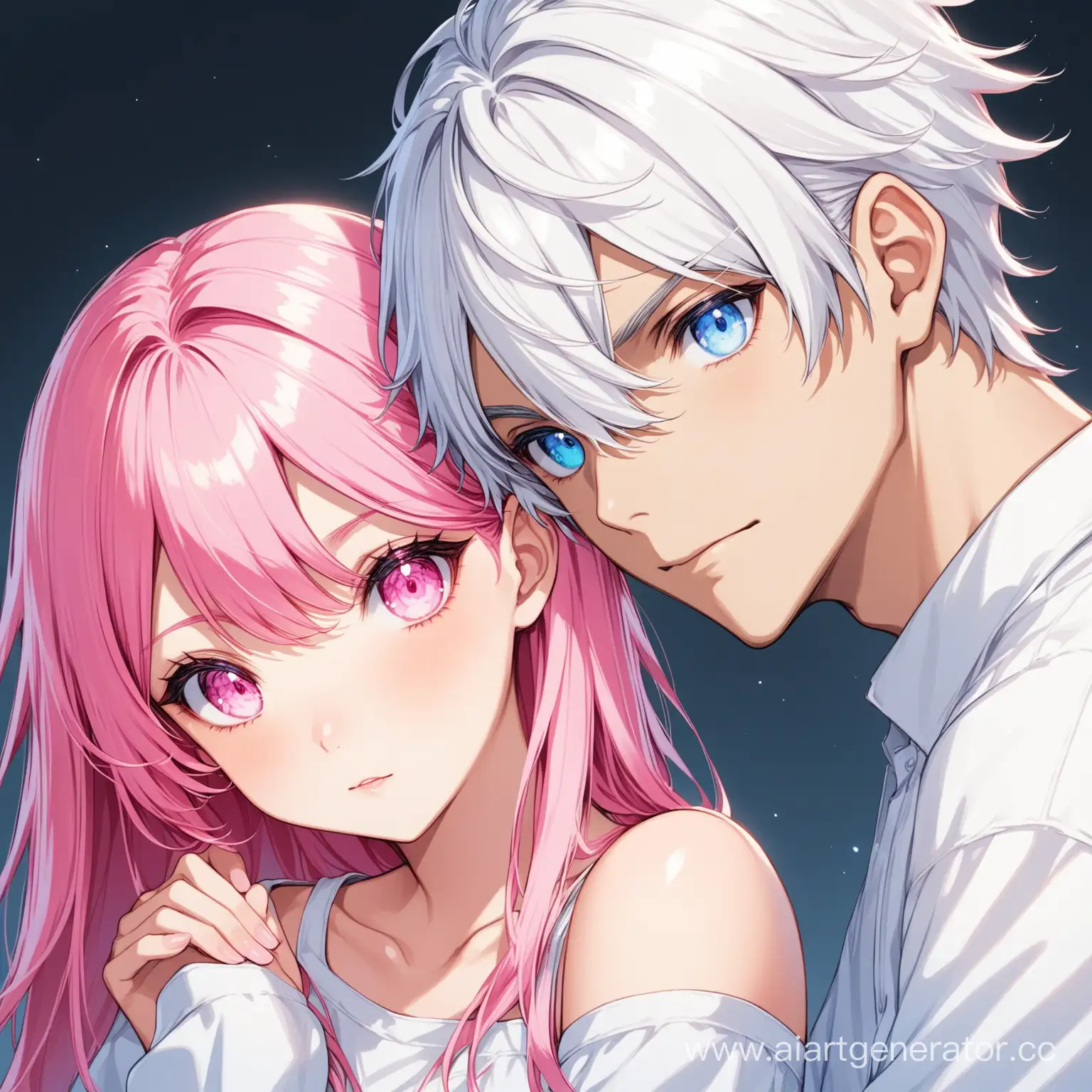 Playful-Duo-Girl-with-Pink-Hair-and-Boy-with-White-Hair