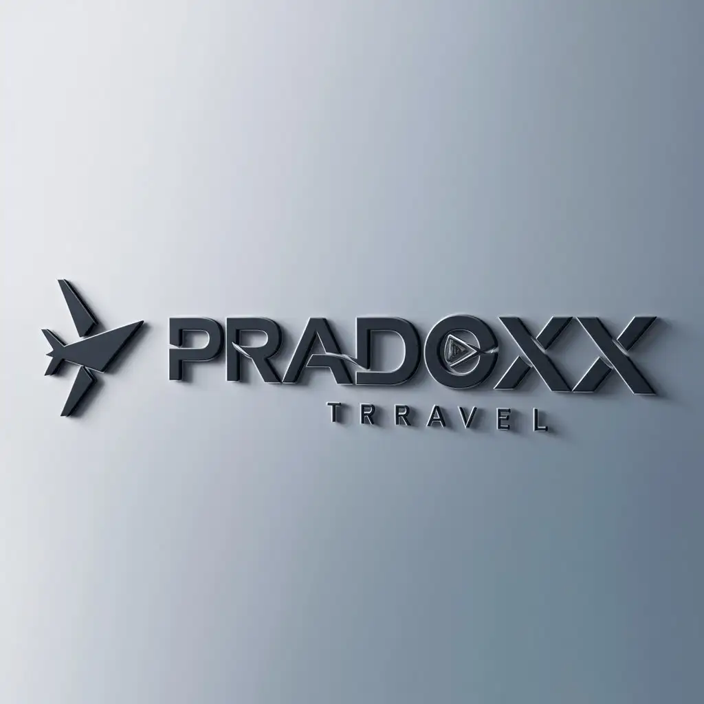 a logo design,with the text "pradoxx", main symbol:travel,Moderate,be used in Travel industry,clear background