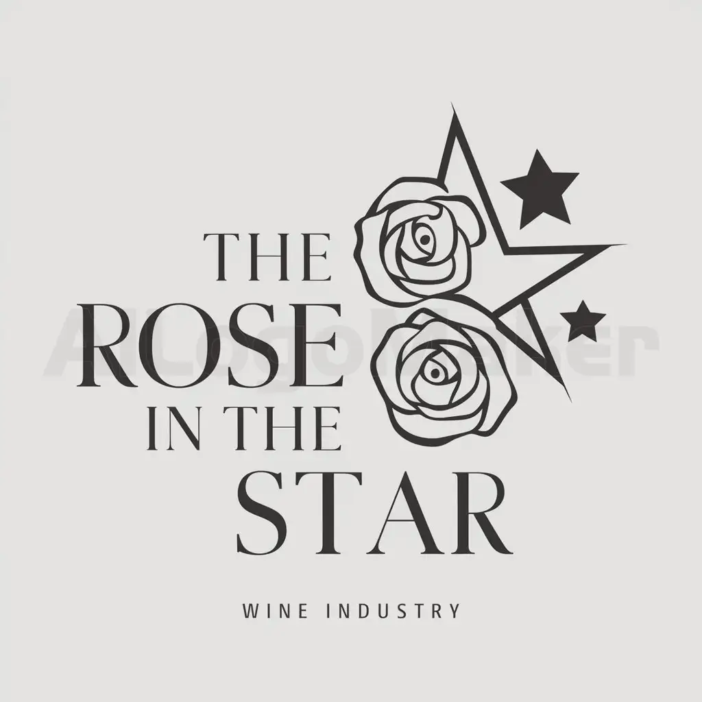a logo design,with the text "the rose in the star", main symbol:rosas y estrellas,Moderate,be used in empresa de vinos industry,clear background