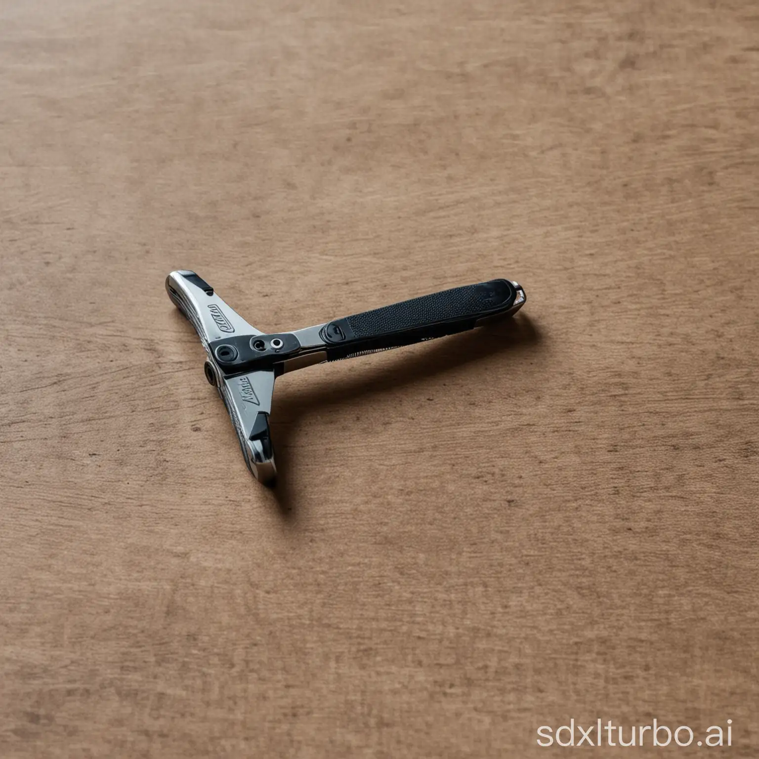 Sharp-Razor-Placed-on-Wooden-Table