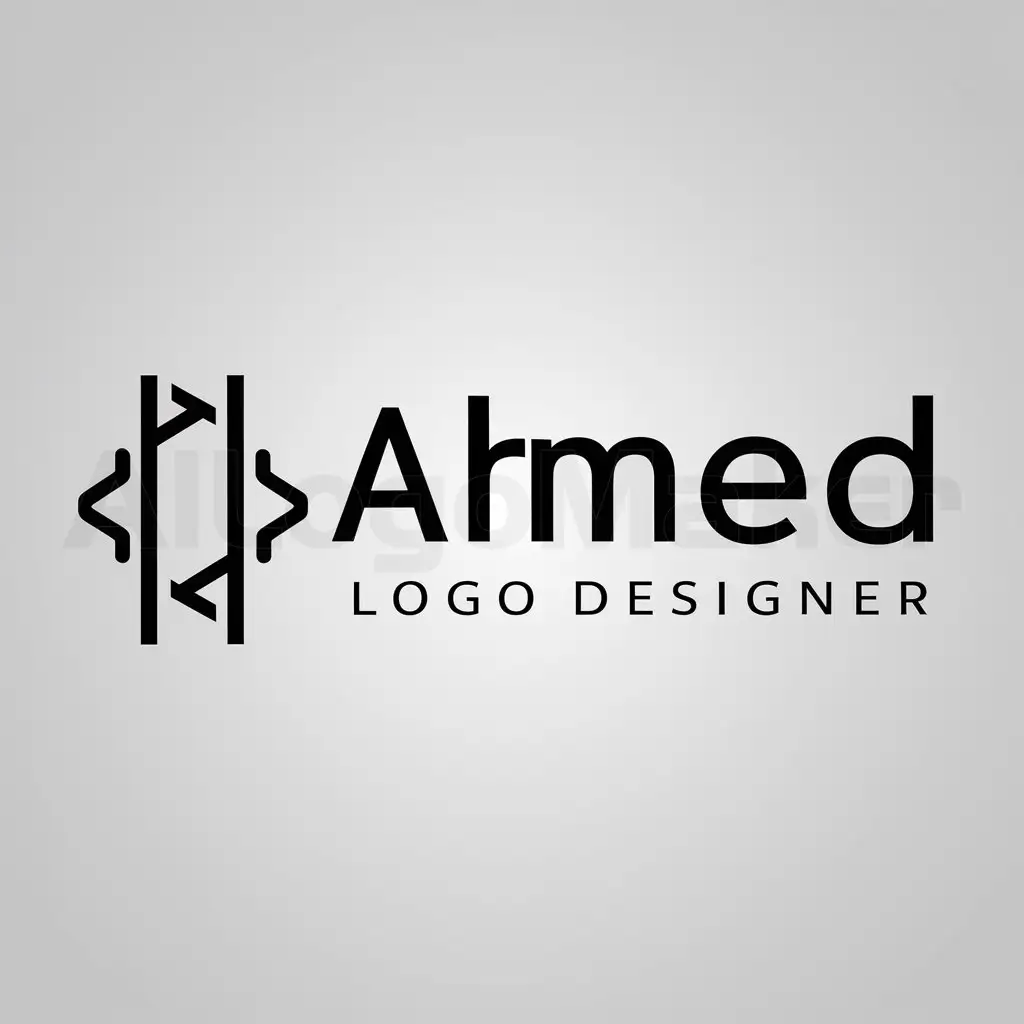 a logo design,with the text "ahmed logo designer", main symbol:the code is my name ahmed in english,Moderate,be used in Internet industry,clear background
