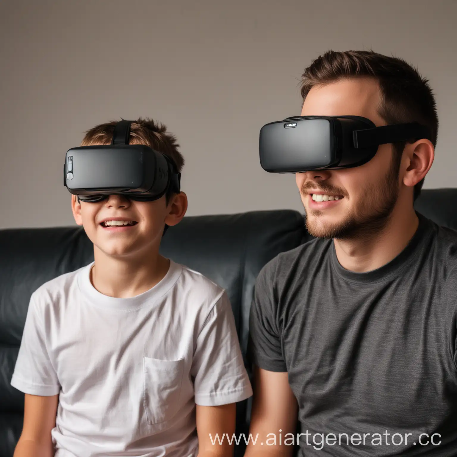 Отец 35 лет заходит в клуб виртуальной реальности Nexus со своим сыном , которому 12 лет. На их головах нет виртуальных очков. Они оба счастливы. 