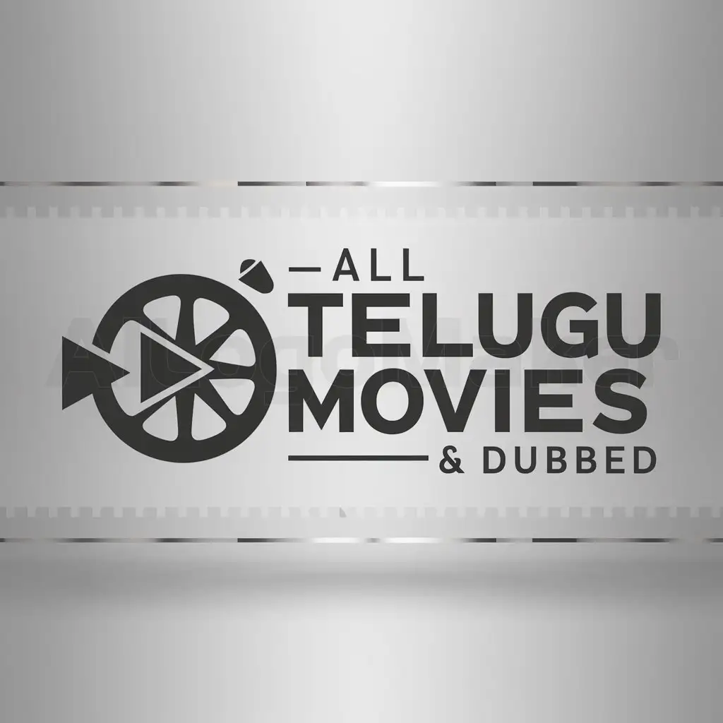 a logo design,with the text "All telugu movies & dubbed", main symbol:Movies vunnayi join avvu,Moderate,clear background