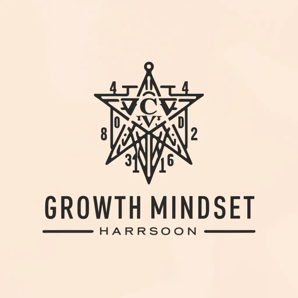 a logo design,with the text "Growth Mindset-Harrison", main symbol:Masonic,complex,clear background