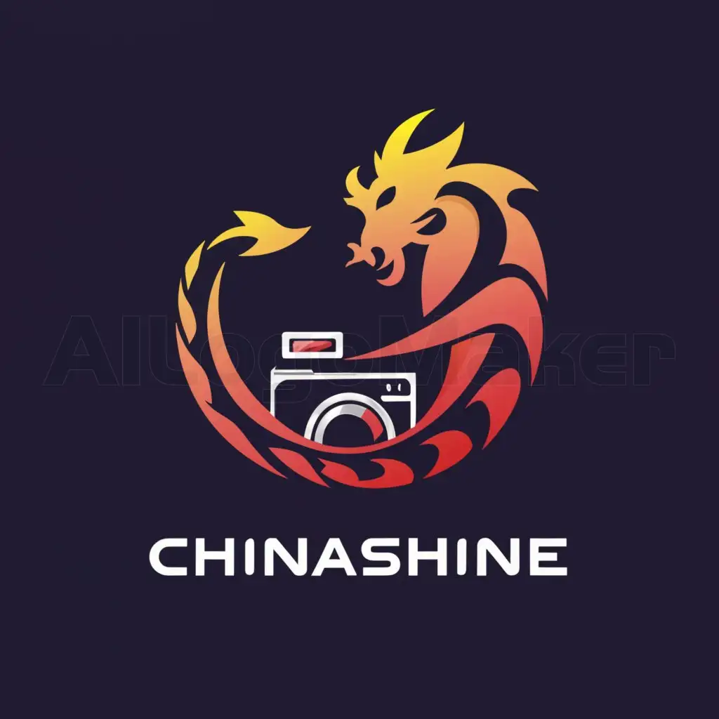 a logo design,with the text "CHINASHINE", main symbol:washing machine with a dragon,complex,be used in Technology industry,clear background