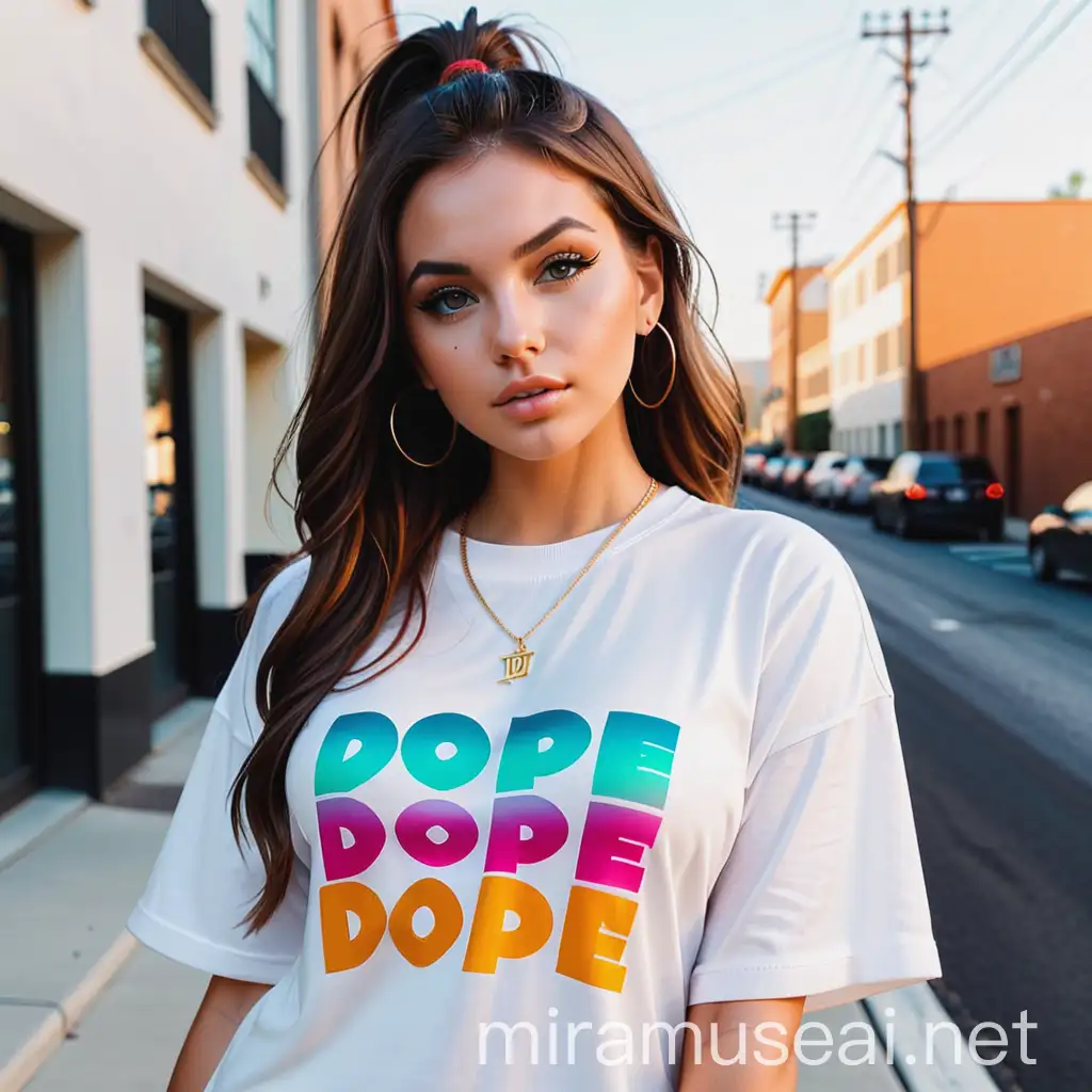make a commercial picture of my DOPE MODE clothing brand for instagram with a model 