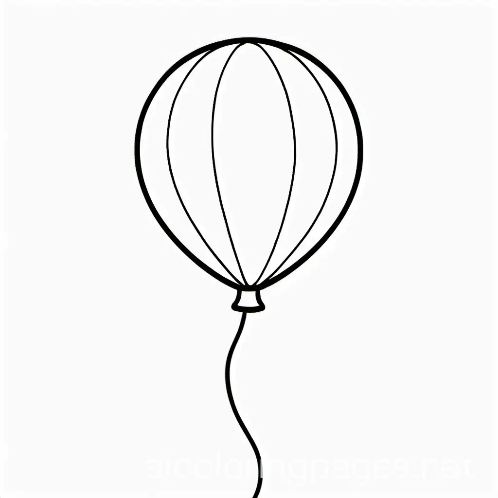 Childrens-Coloring-Page-Birthday-Balloon-in-Simple-Line-Art