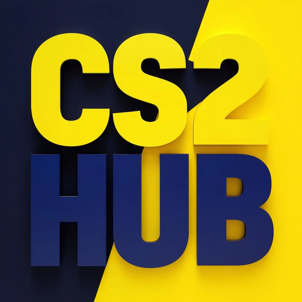sign with the inscription "CS2 Hub" in yellow and blue colors
