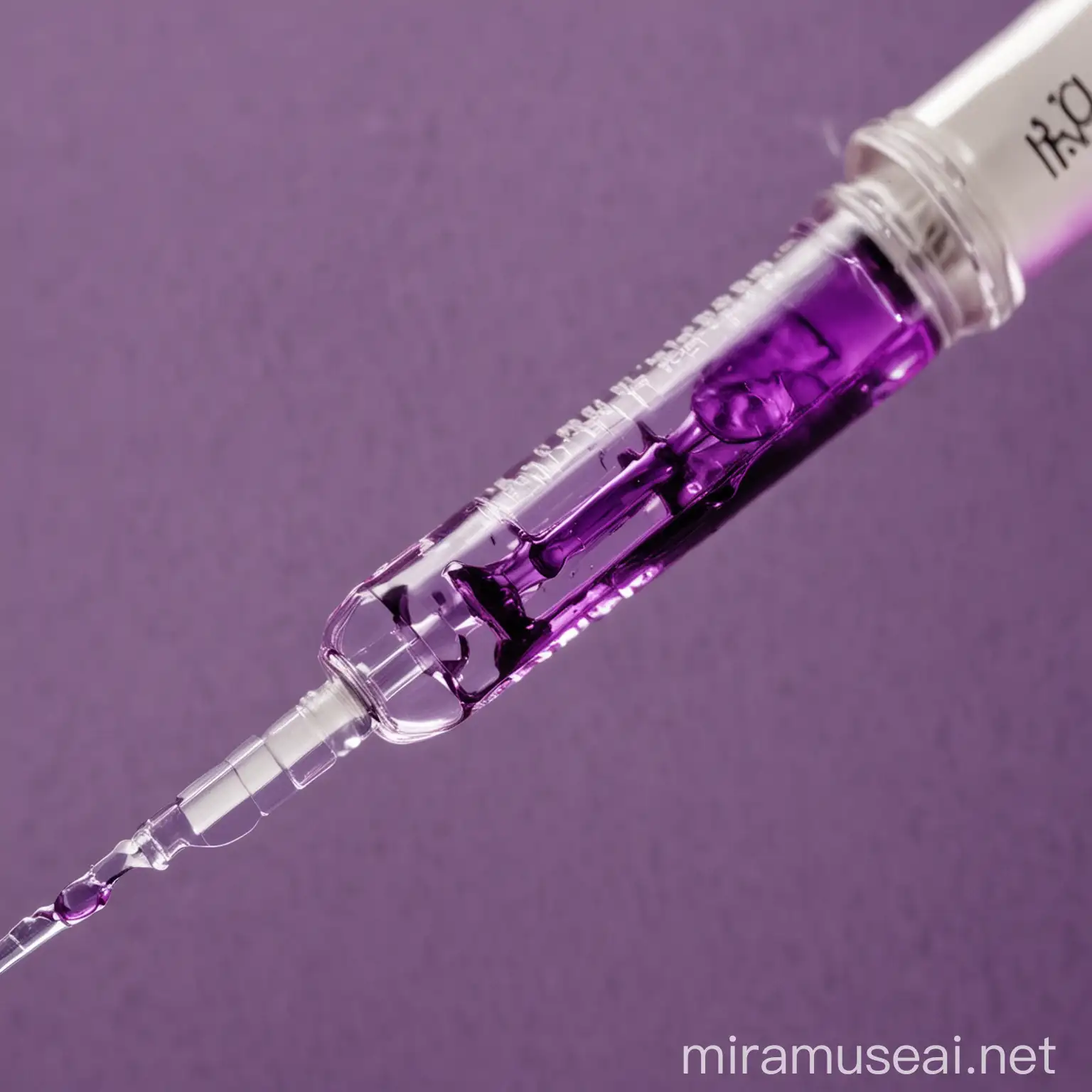 Medical Syringe with Purple Liquid for Healthcare Concept