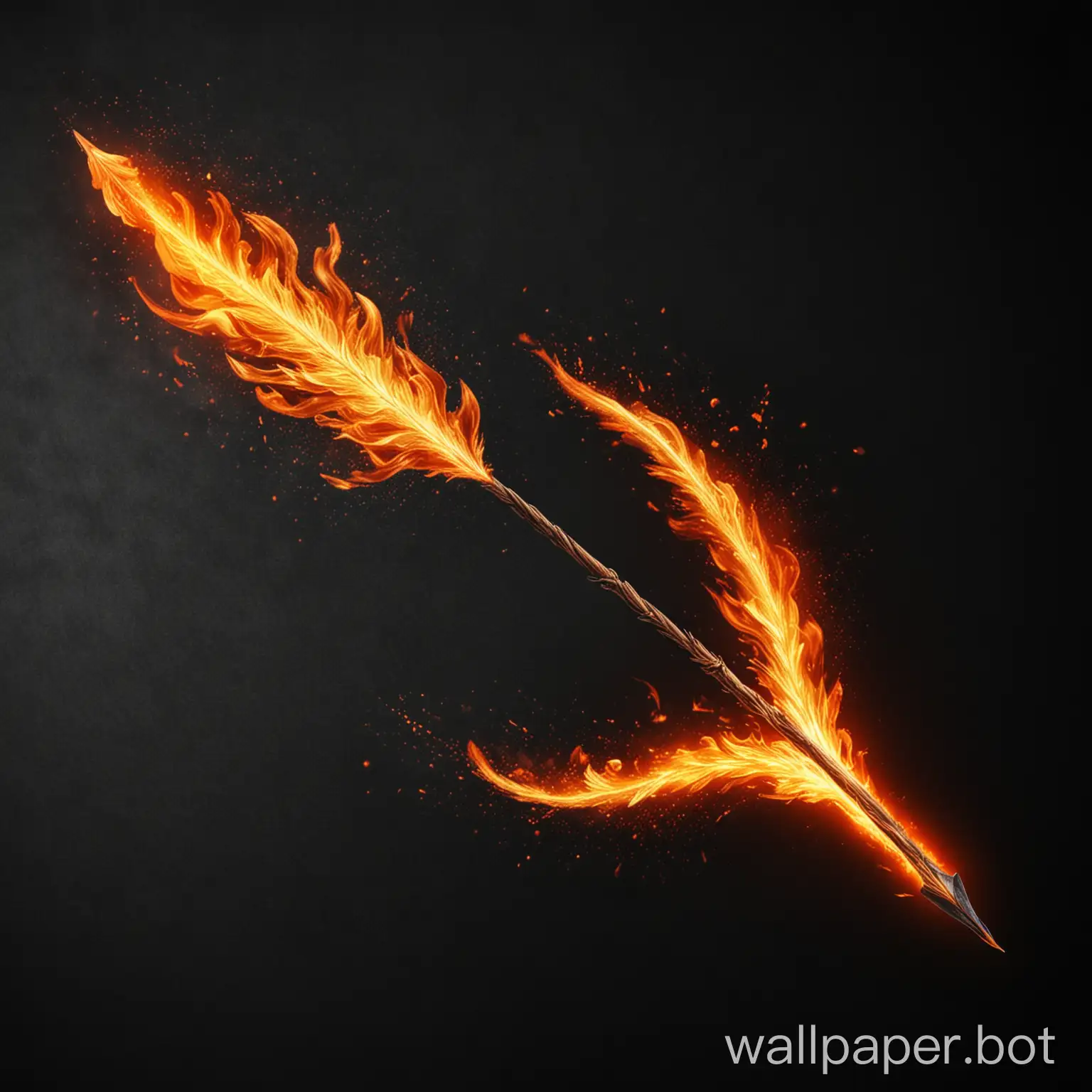 Fiery-Burning-Arrow-on-Dark-Background