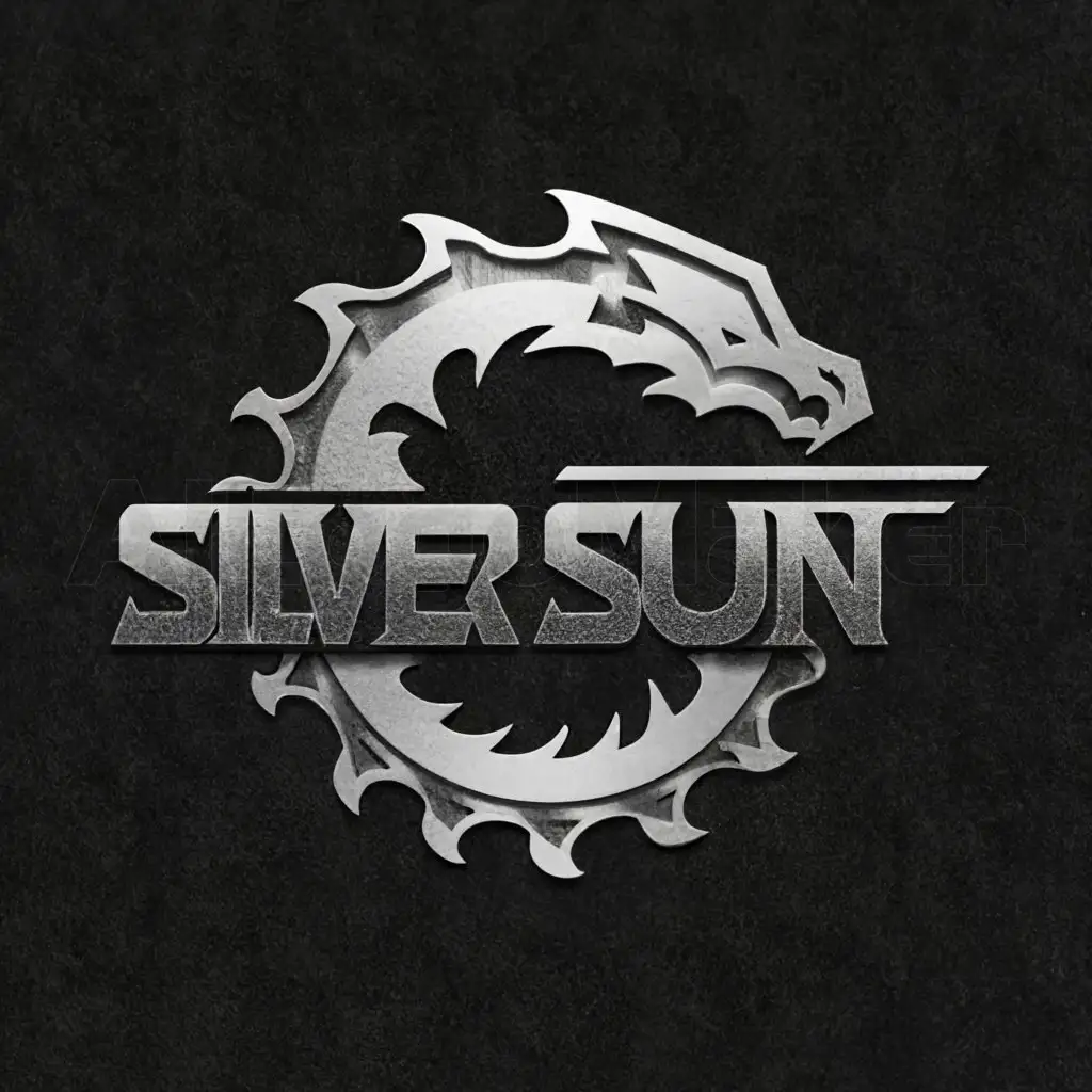 a logo design,with the text "Silver Sun", main symbol:dragon,complex,be used in Technology industry,clear background