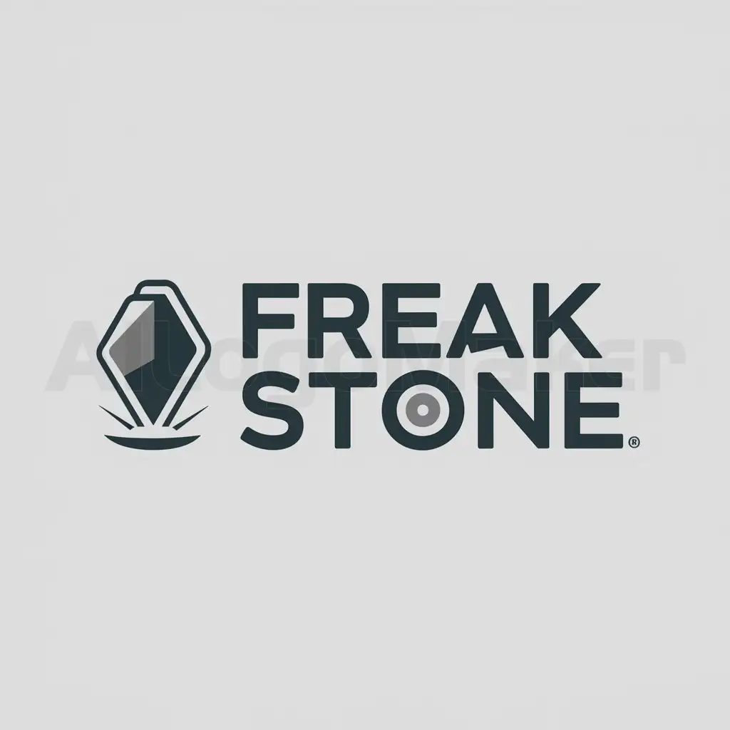 a logo design,with the text "freak stone", main symbol:freak stone,Minimalistic,be used in Technology industry,clear background