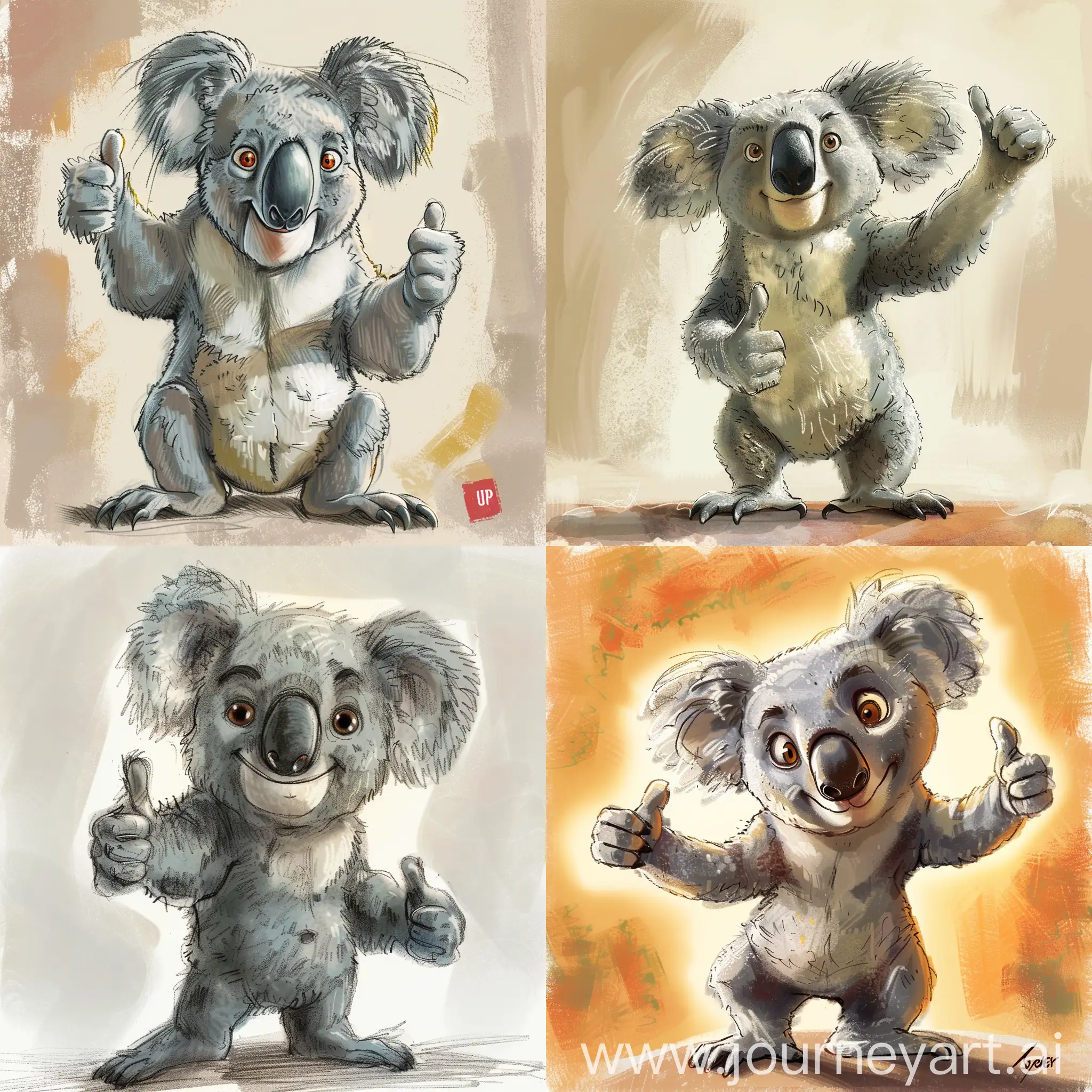 Pixar-Style-Koala-Giving-Thumbs-Up-in-Bayer-Form