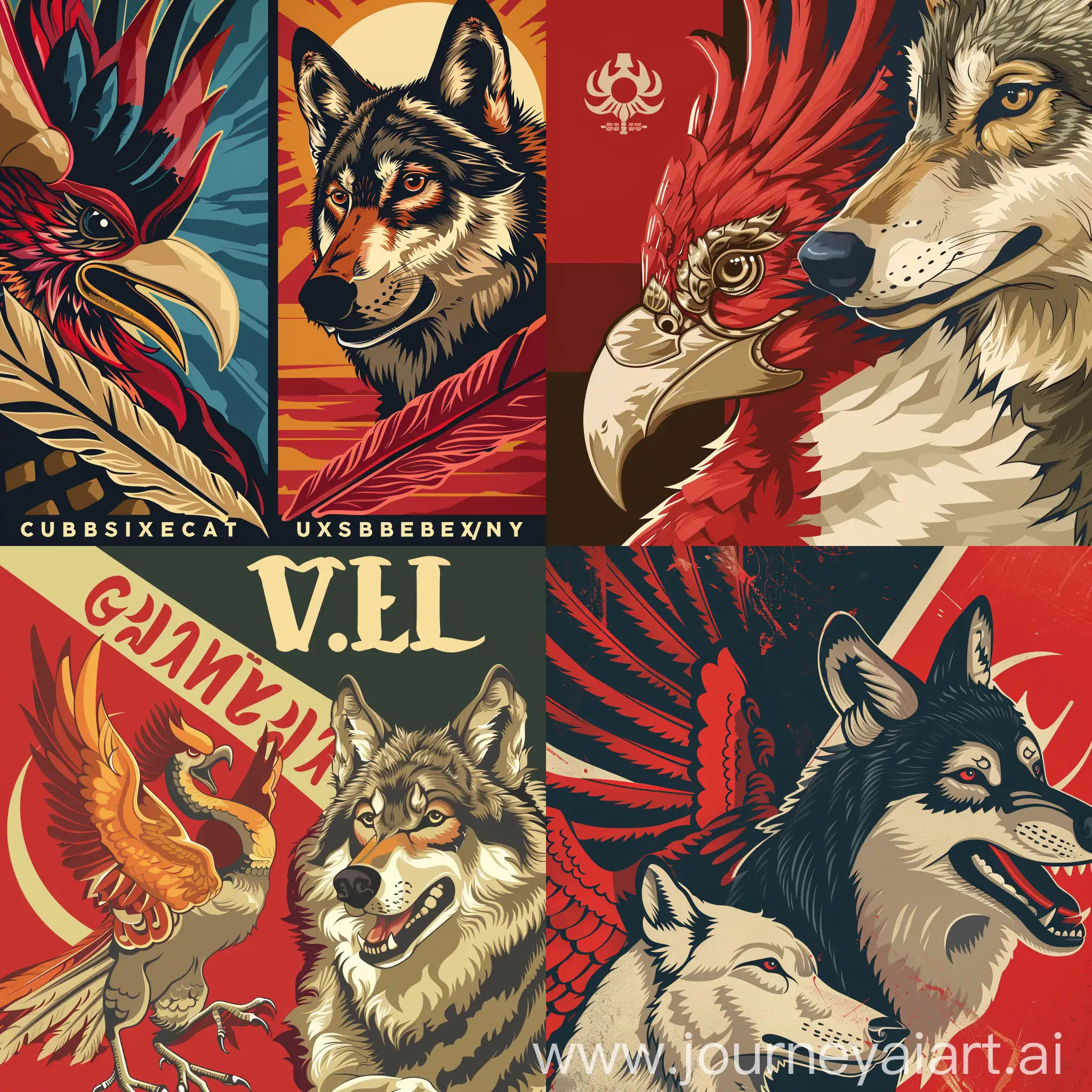 Indonesia-vs-Uzbekistan-Football-Match-Poster-Garuda-Bird-and-Wolf-National-Icons