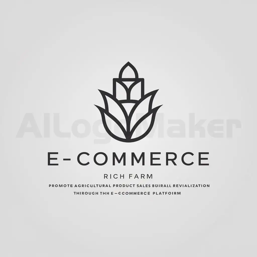 a logo design,with the text "e-commerce rich farm: promote agricultural product sales and rural revitalization through e-commerce platform", main symbol:corn, internet,Minimalistic,be used in Internet industry,clear background