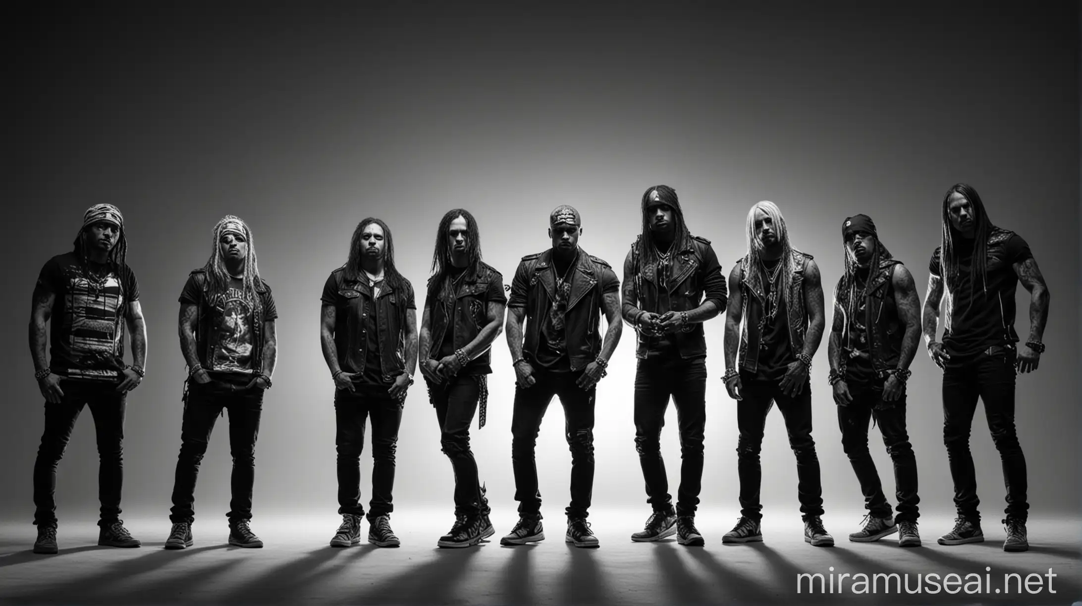 Monochrome Wallpaper Featuring D12 Band in 4K Resolution