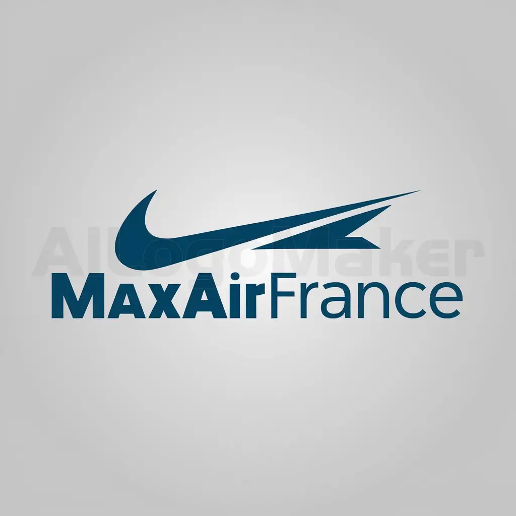 a logo design,with the text "MaxAirFrance", main symbol:MaxAirFrance  Qui fait aussi référence à Nike,Moderate,clear background