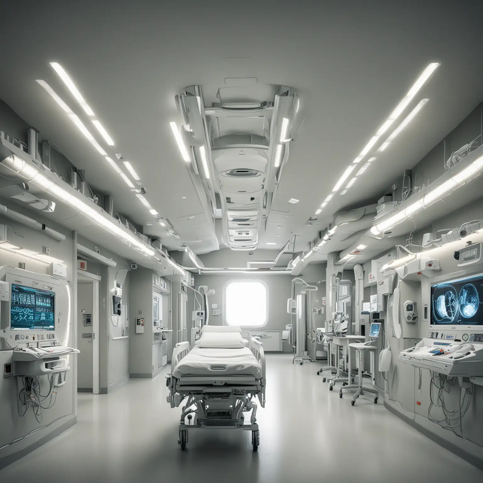 Futuristic Hospital with Advanced Medical Technology