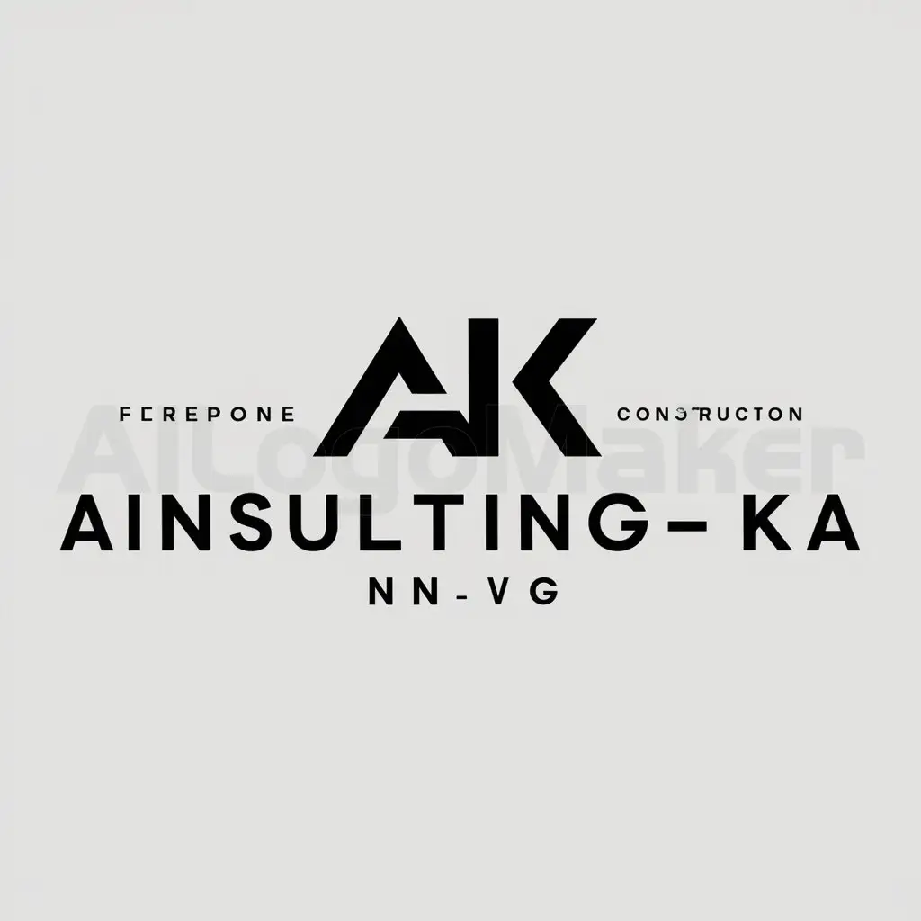 a logo design,with the text "ＡInsulting-ＫＡ Ин-Ｇ", main symbol:AK,Minimalistic,be used in Construction industry,clear background