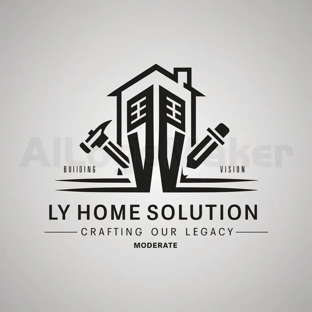 a logo design,with the text "LY Home Solution", main symbol:Building Your Vision, Crafting Our Legacy,Moderate,be used in Construction industry,clear background