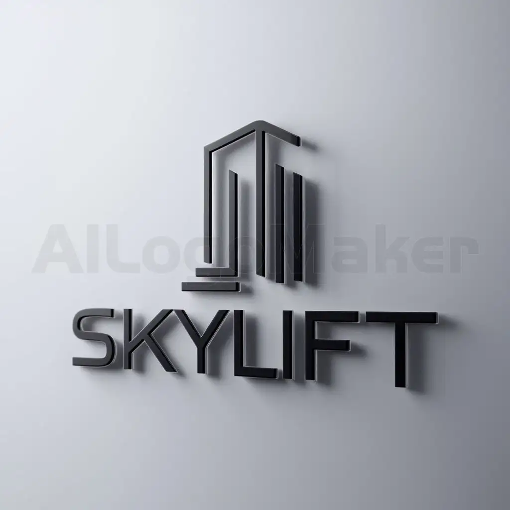 a logo design,with the text "SkyLift", main symbol:façade elevator,Minimalistic,be used in Construction industry,clear background