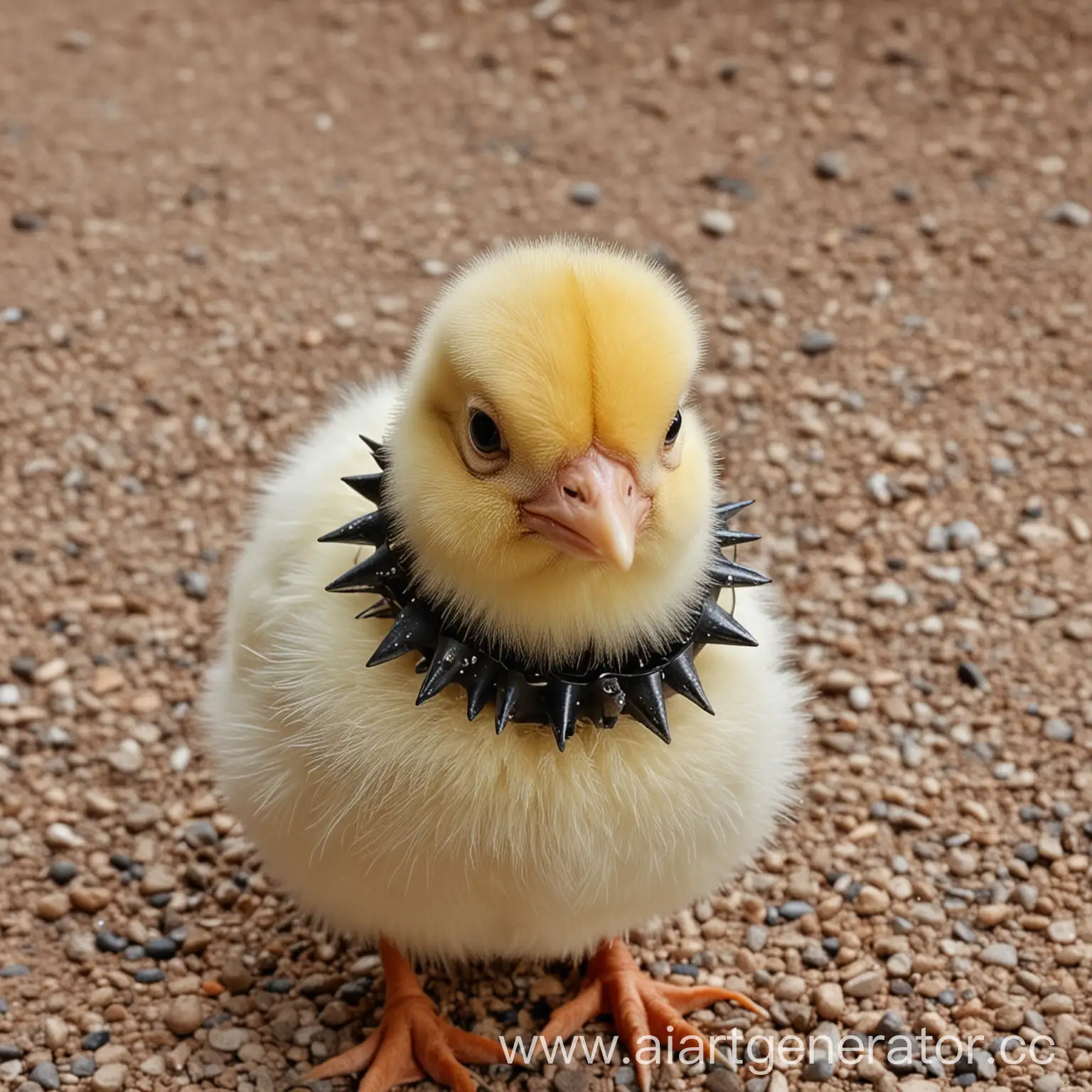 Curious-Chick-with-Spiked-Collar