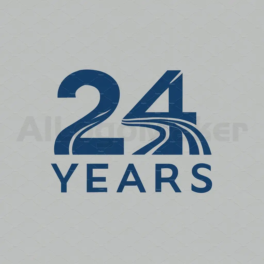 a logo design,with the text "24 Years", main symbol:24 years,Moderate,be used in Travel industry,clear background
