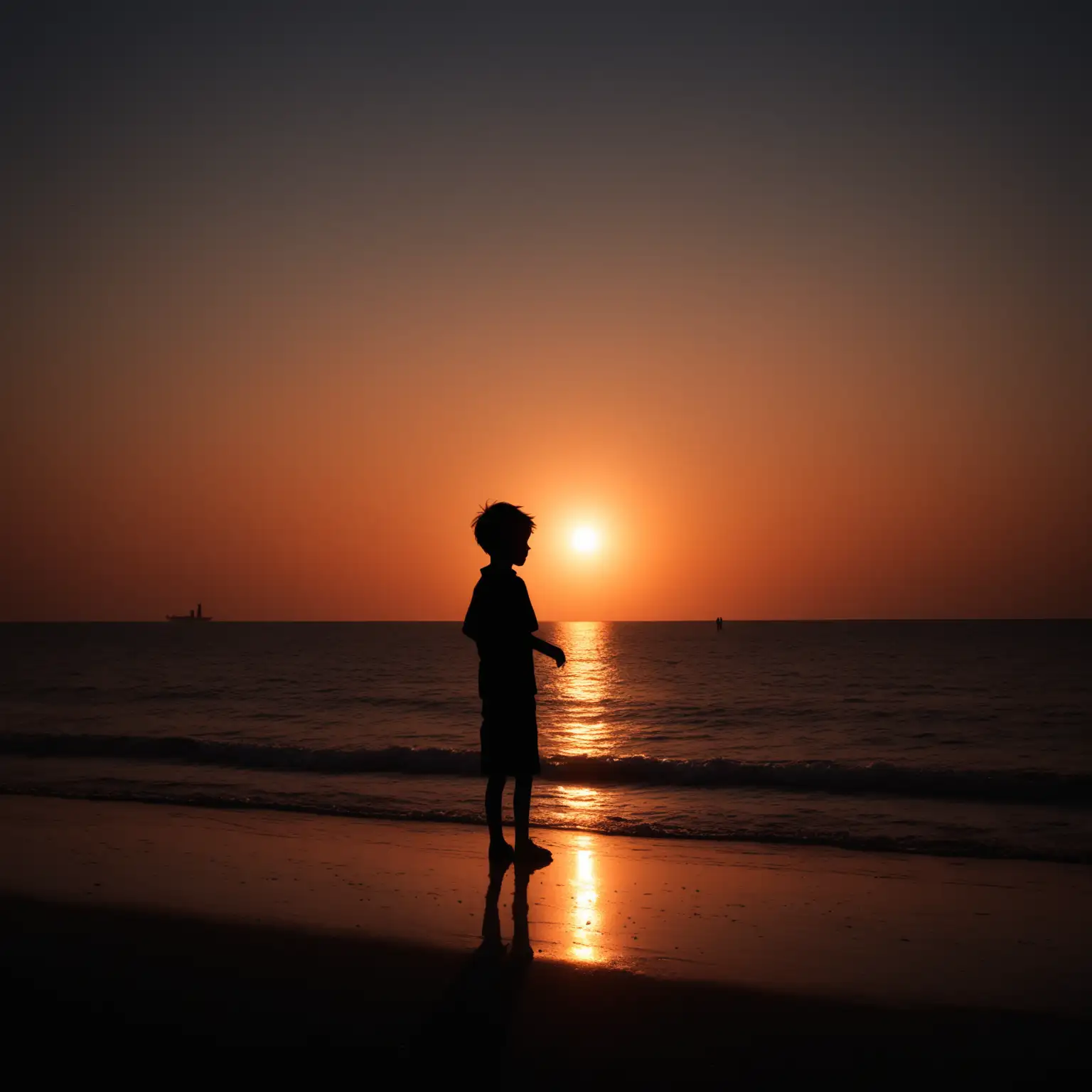 Seaside-Sunset-Silhouette-of-a-Boy