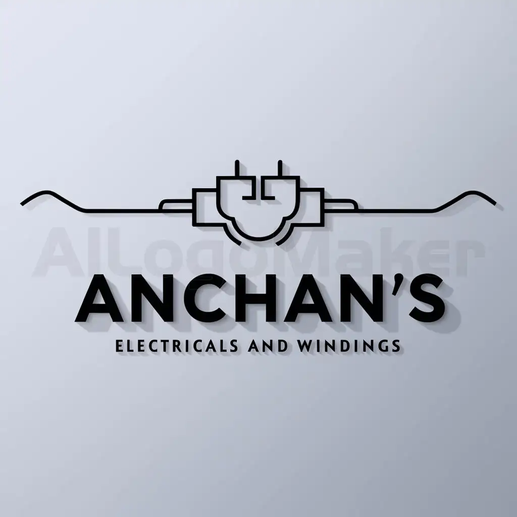 a logo design,with the text "Anchan's Electricals and windings", main symbol:appliances repair works,Moderate,be used in Retail industry,clear background