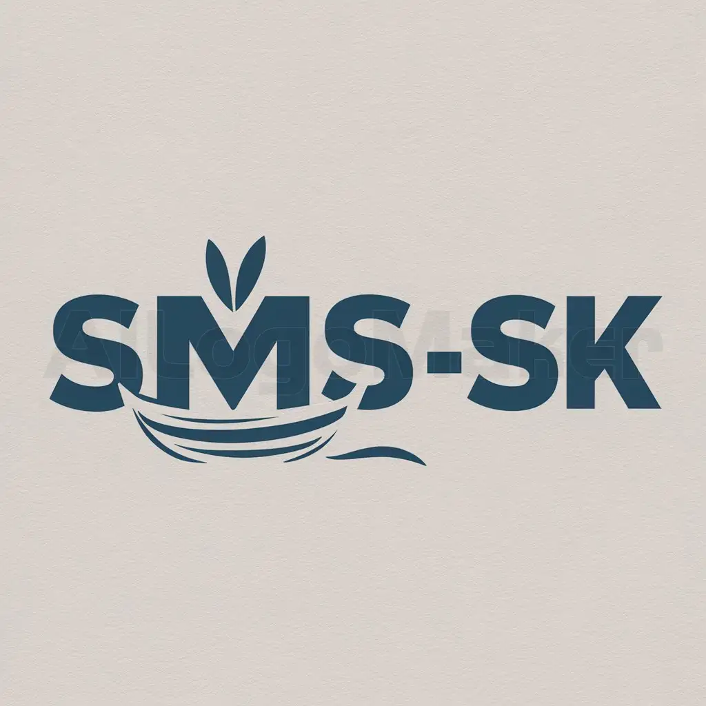 a logo design,with the text "SMS-SK", main symbol:mizu/boat,Moderate,clear background