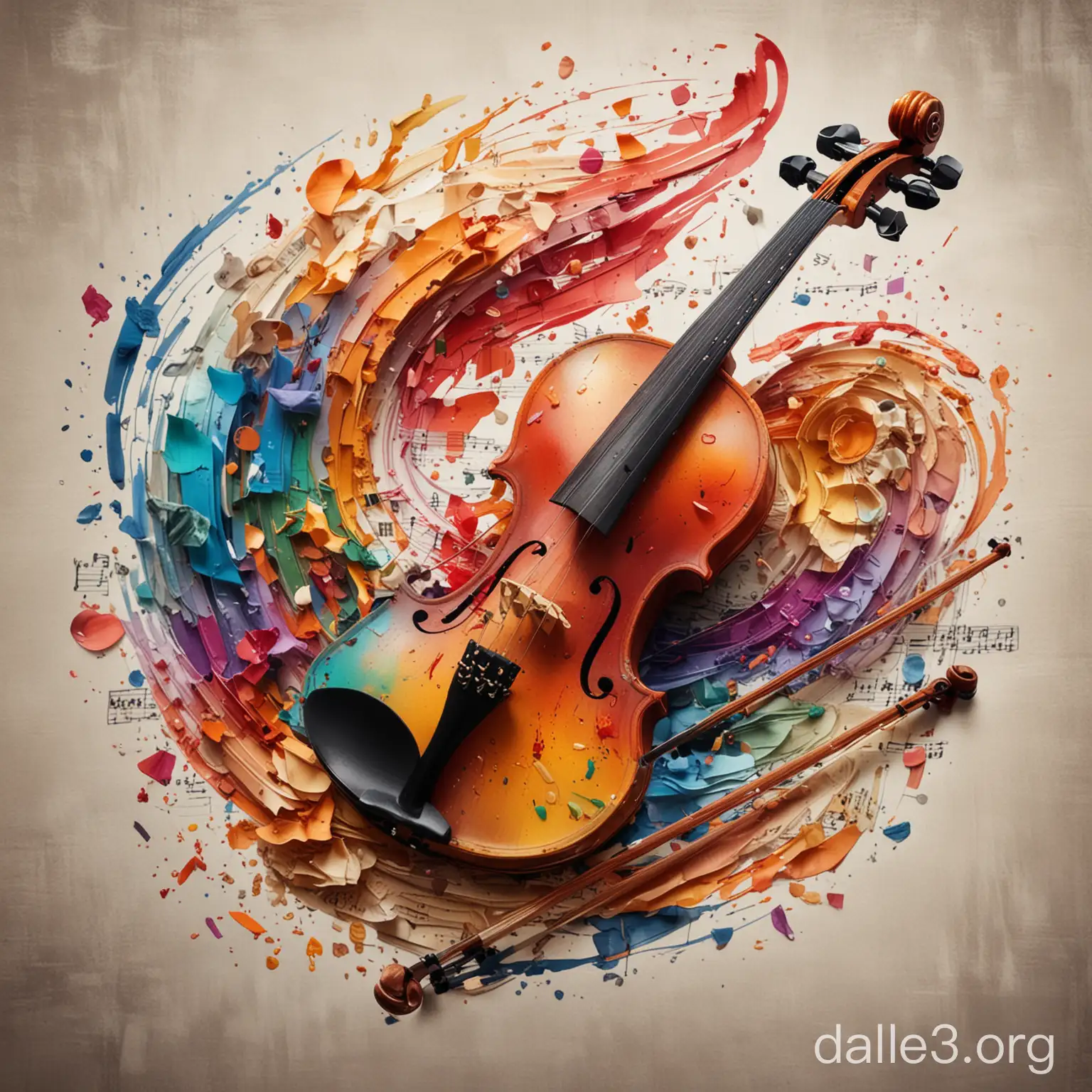 Dynamic Violinist and Painter Conjure Harmony in a Symphony of Notes ...