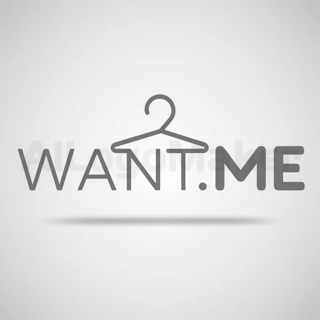 a logo design, with the text 'Want.Me', main symbol: hanger, Moderate, clear background