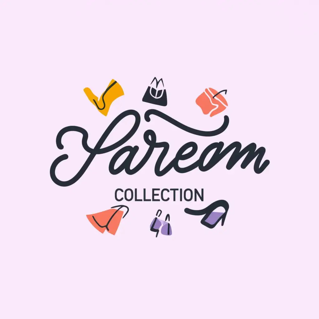 a logo design,with the text "Hareem Collection", main symbol:fabric,apperal,clothing,Moderate,clear background