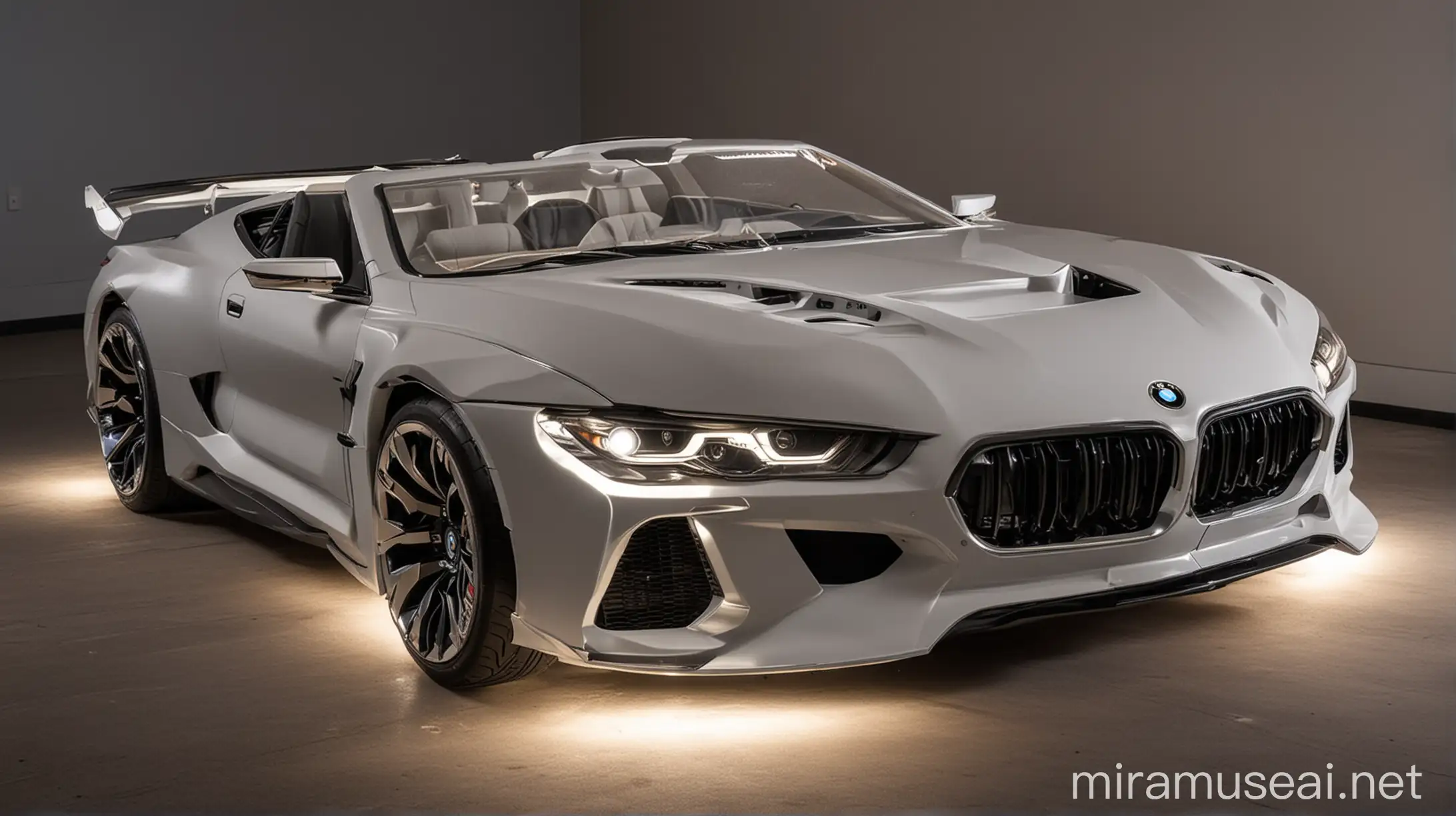 Luxurious BMW M8 Double Bed with Illuminated Headlights