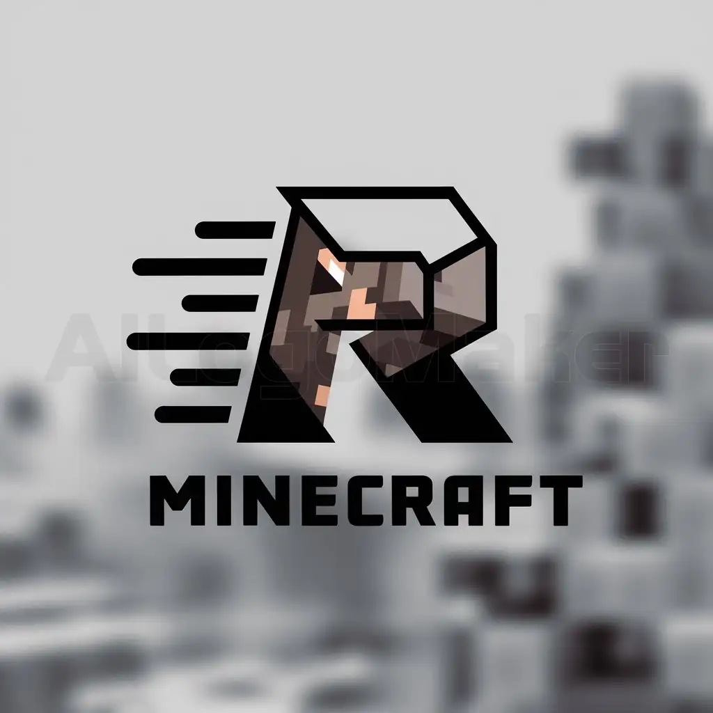 LOGO-Design-For-R-Dynamic-R-with-MinecraftInspired-Speed-Lines