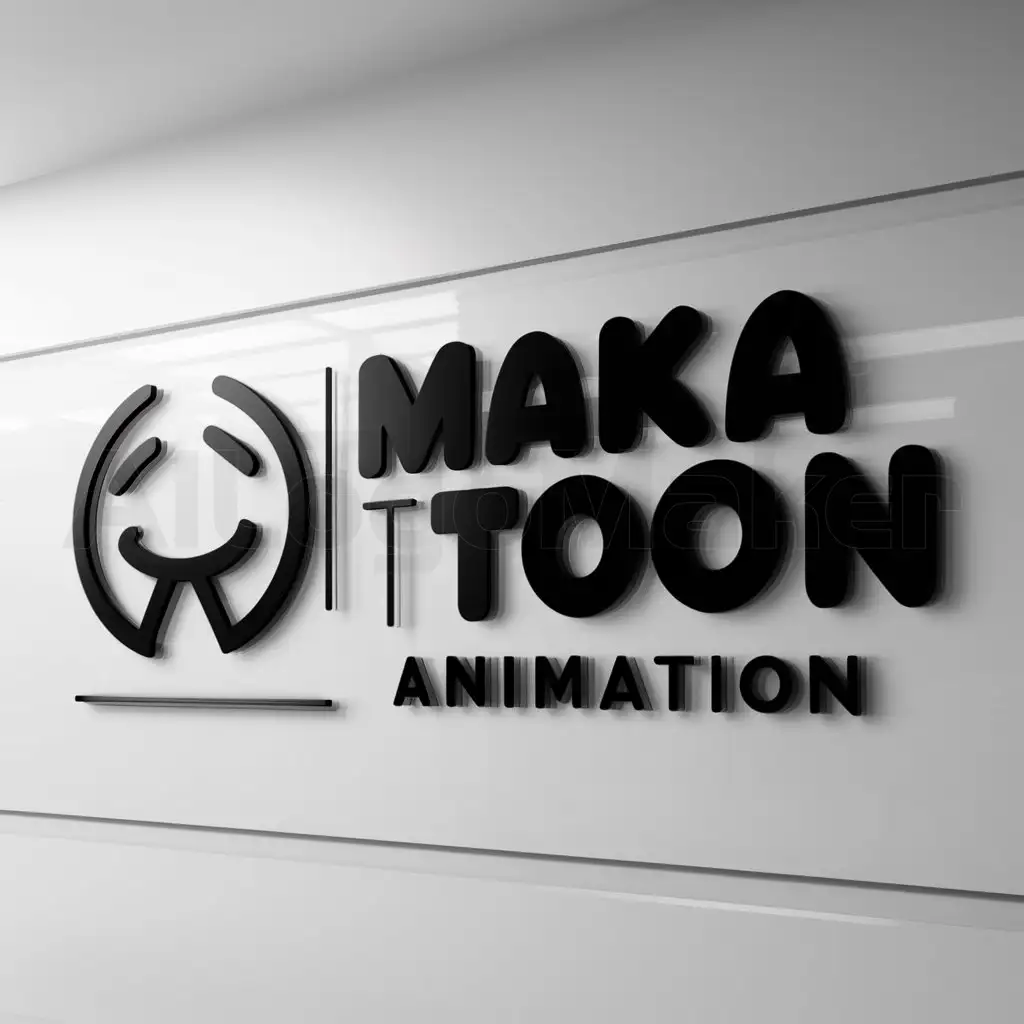 a logo design,with the text "Maka Toon Animation", main symbol:cartoon the johnson,Moderate,be used in Entertainment industry,clear background