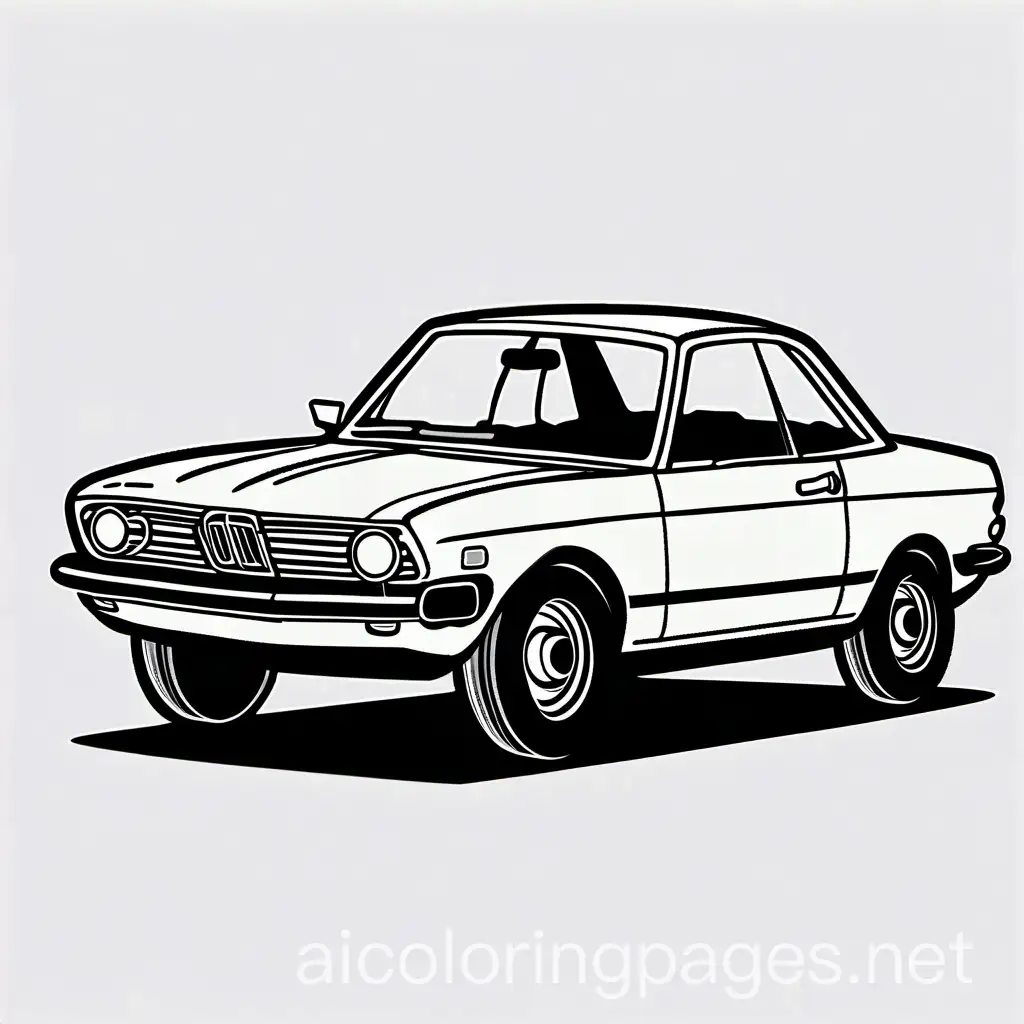 car man, Coloring Page, black and white, line art, white background, Simplicity, Ample White Space. The background of the coloring page is plain white to make it easy for young children to color within the lines. The outlines of all the subjects are easy to distinguish, making it simple for kids to color without too much difficulty