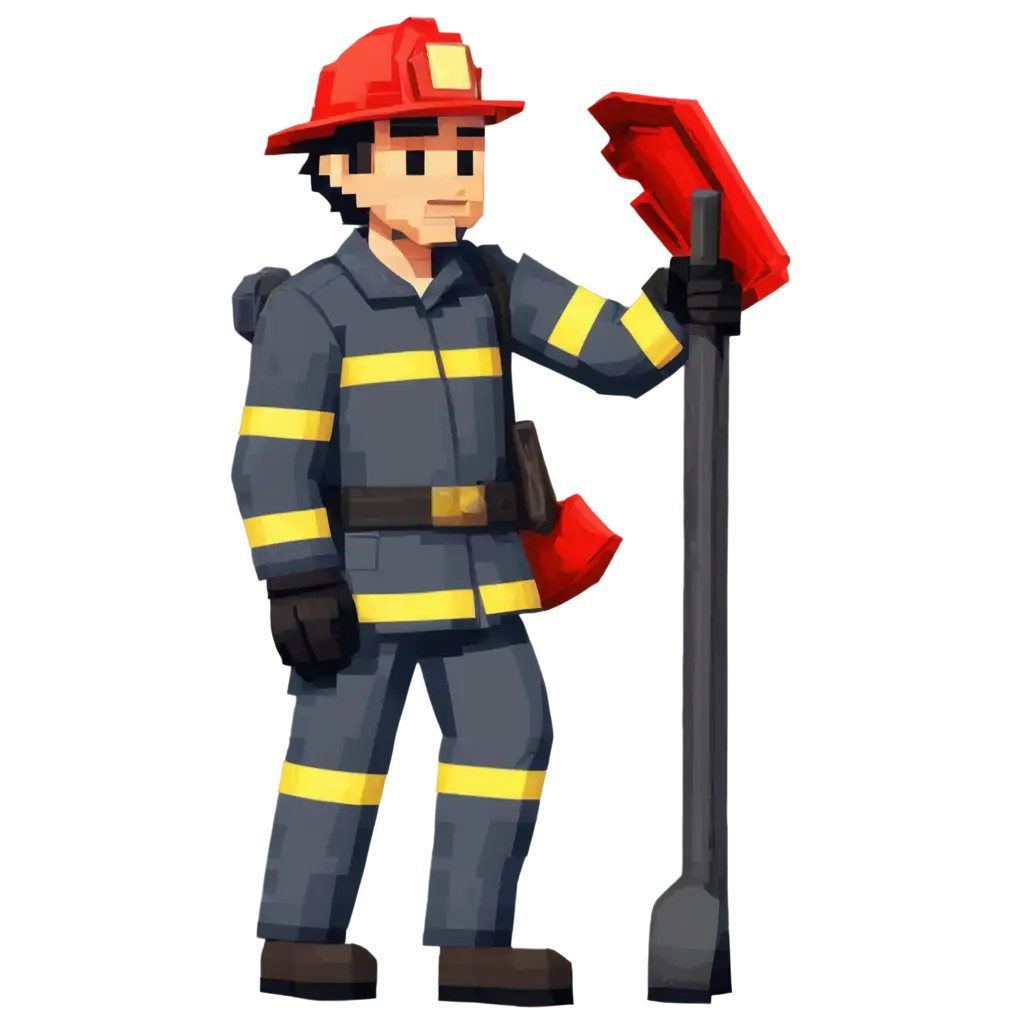 Pixel-Art-Firefighter-PNG-Vibrant-Illustration-of-a-Pixelated-Firefighter