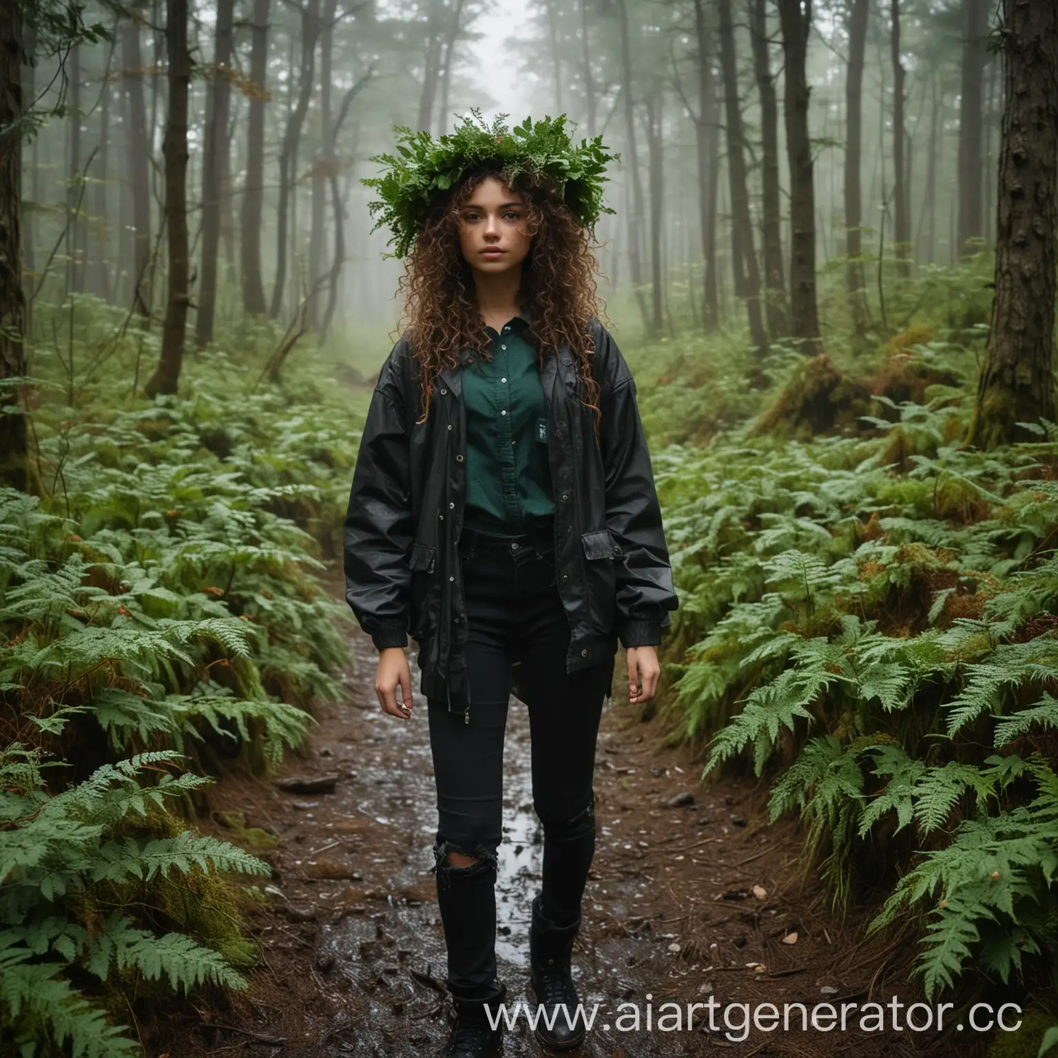 Young-Wanderer-in-Enchanted-Forest-Among-Tall-Trees-and-Mist